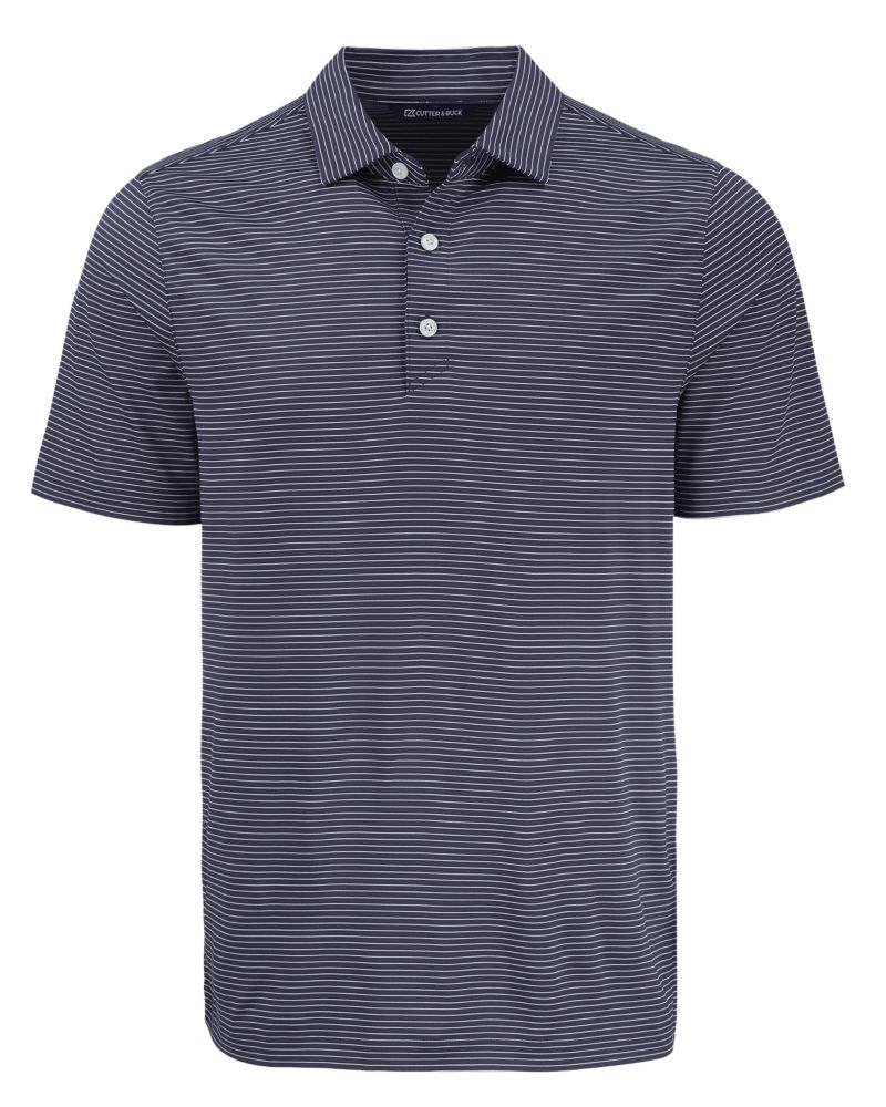 Cutter & Buck Men's Forge Recycled Fine Line Stripe Four-Way Stretch Polo-3