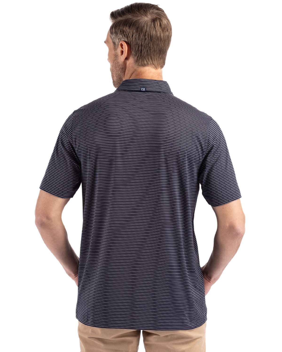 Cutter & Buck Men's Forge Recycled Fine Line Stripe Four-Way Stretch Polo-6