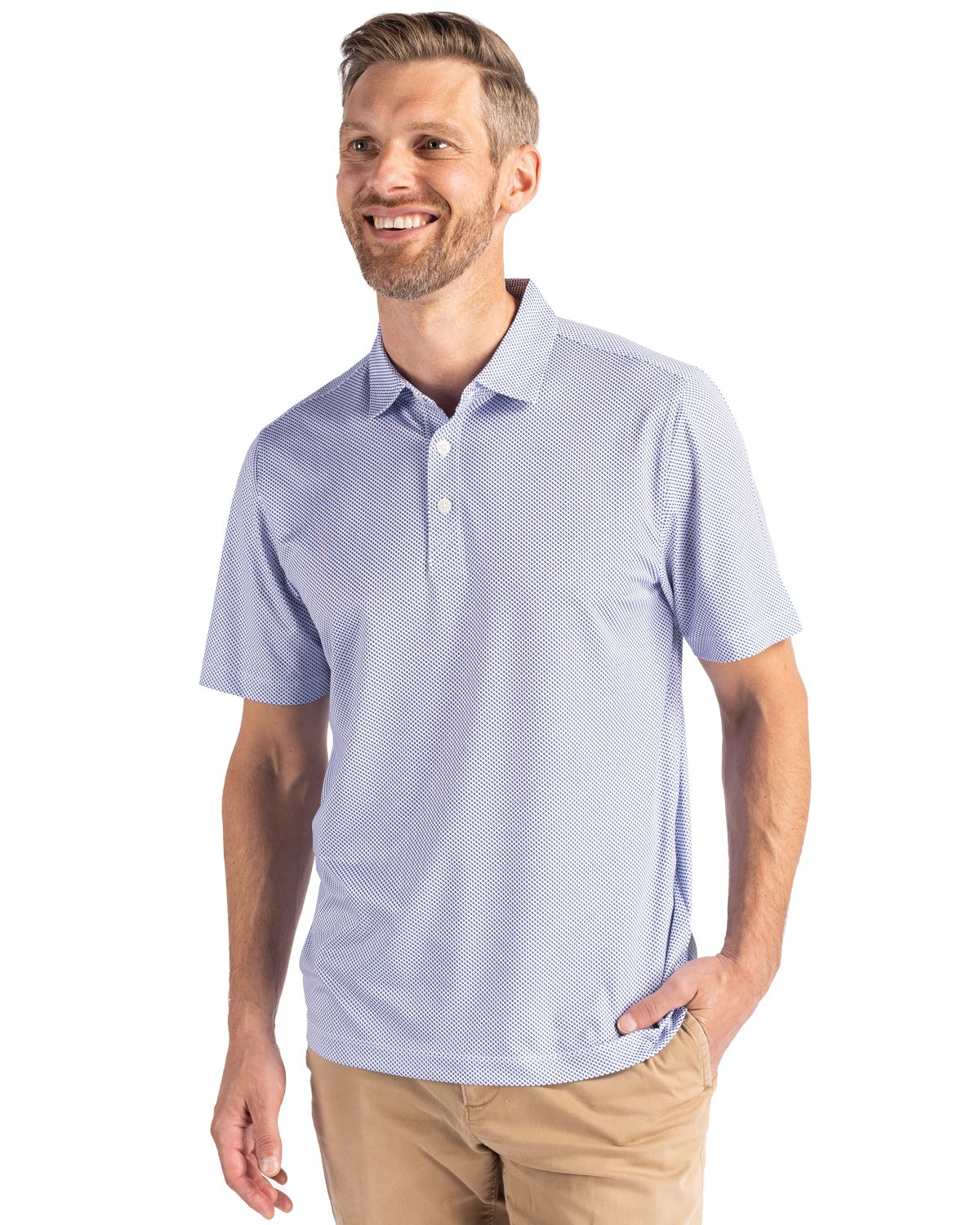 Cutter & Buck Men's Pike Recycled Symmetry Print Polo-6
