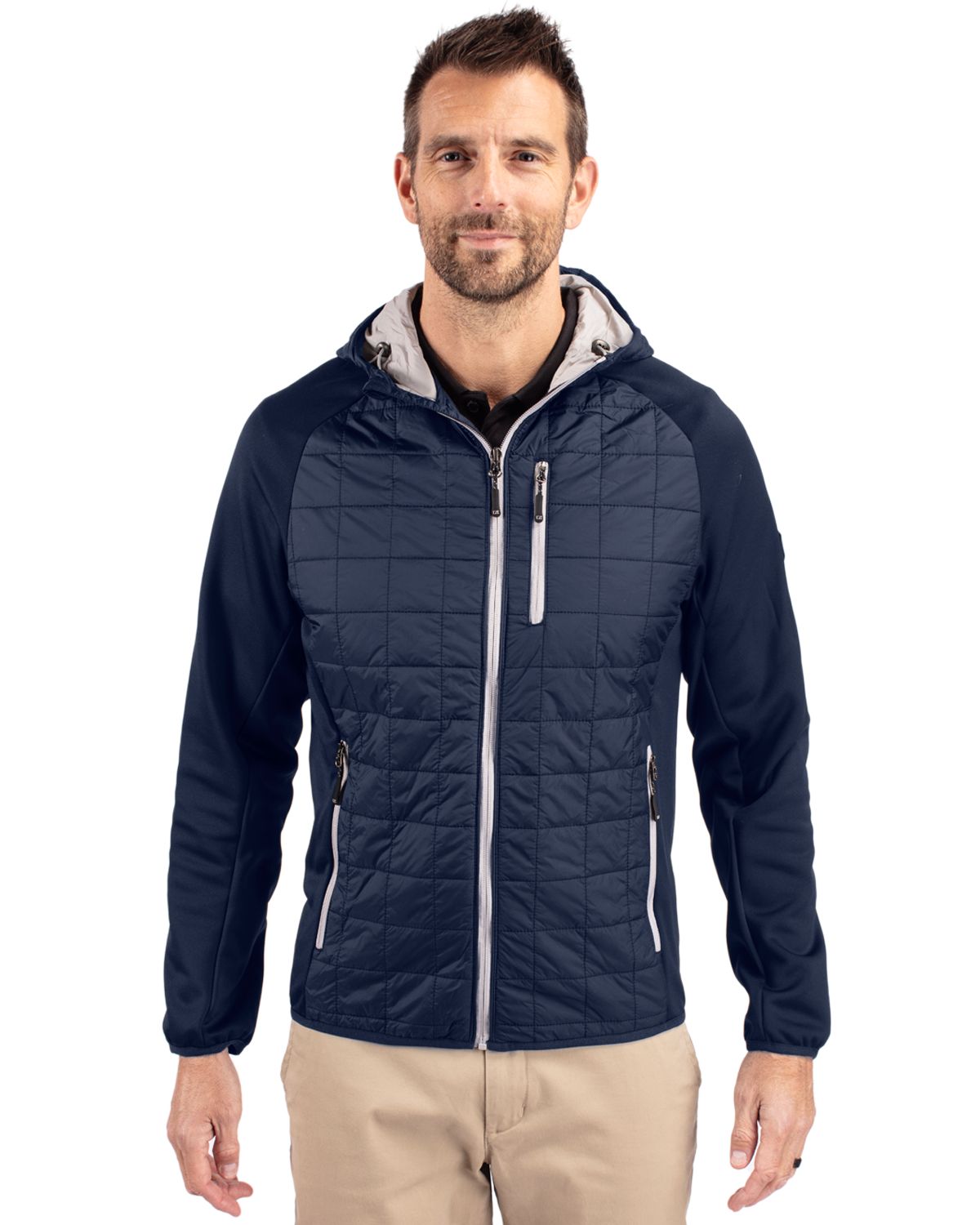 Cutter & Buck Men's Rainier Recycled Insulated Hybrid Puffer Full Zip Jacket-7