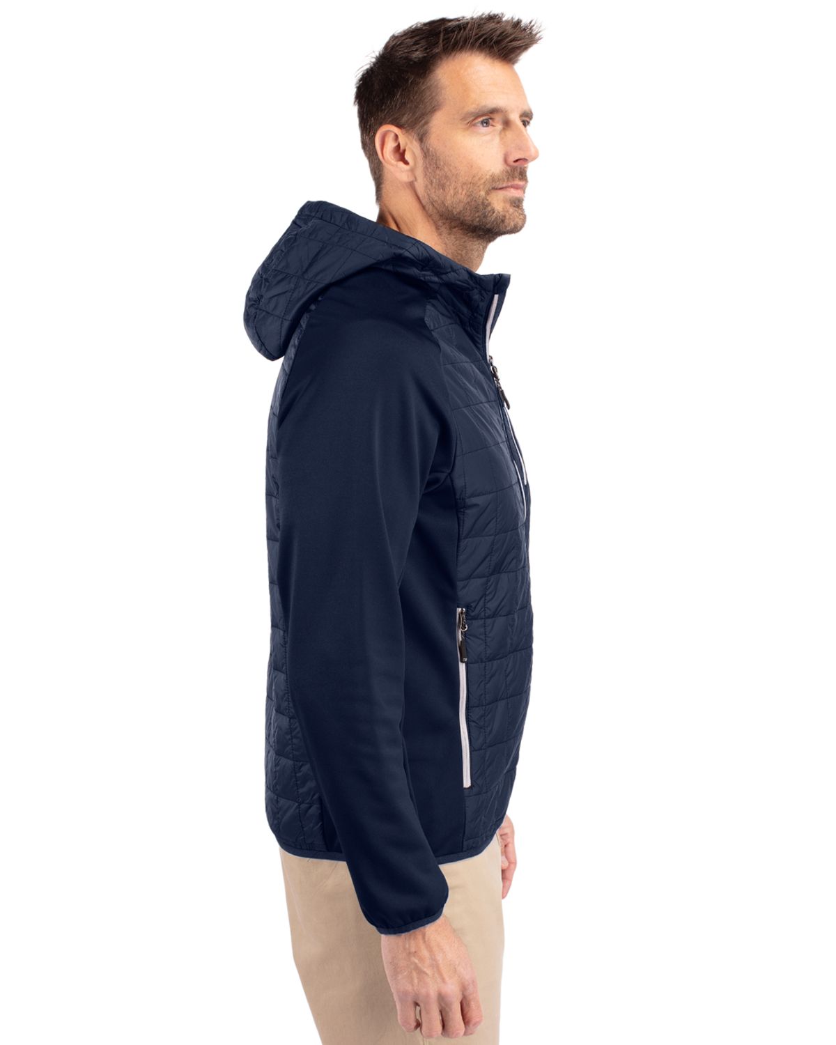 Cutter & Buck Men's Rainier Recycled Insulated Hybrid Puffer Full Zip Jacket-9