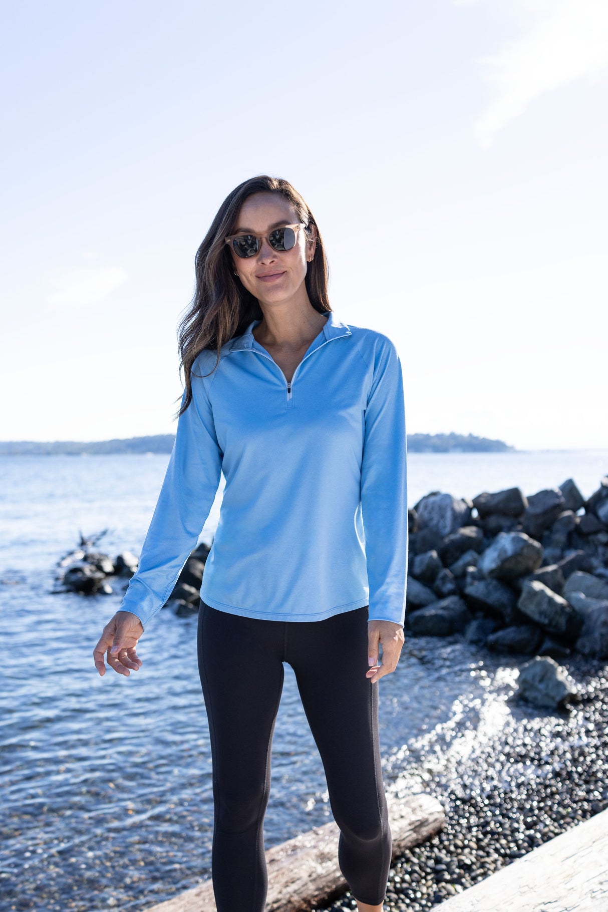 Cutter & Buck Women's Coastline Recycled Double Peached Quarter Zip Pullover-7