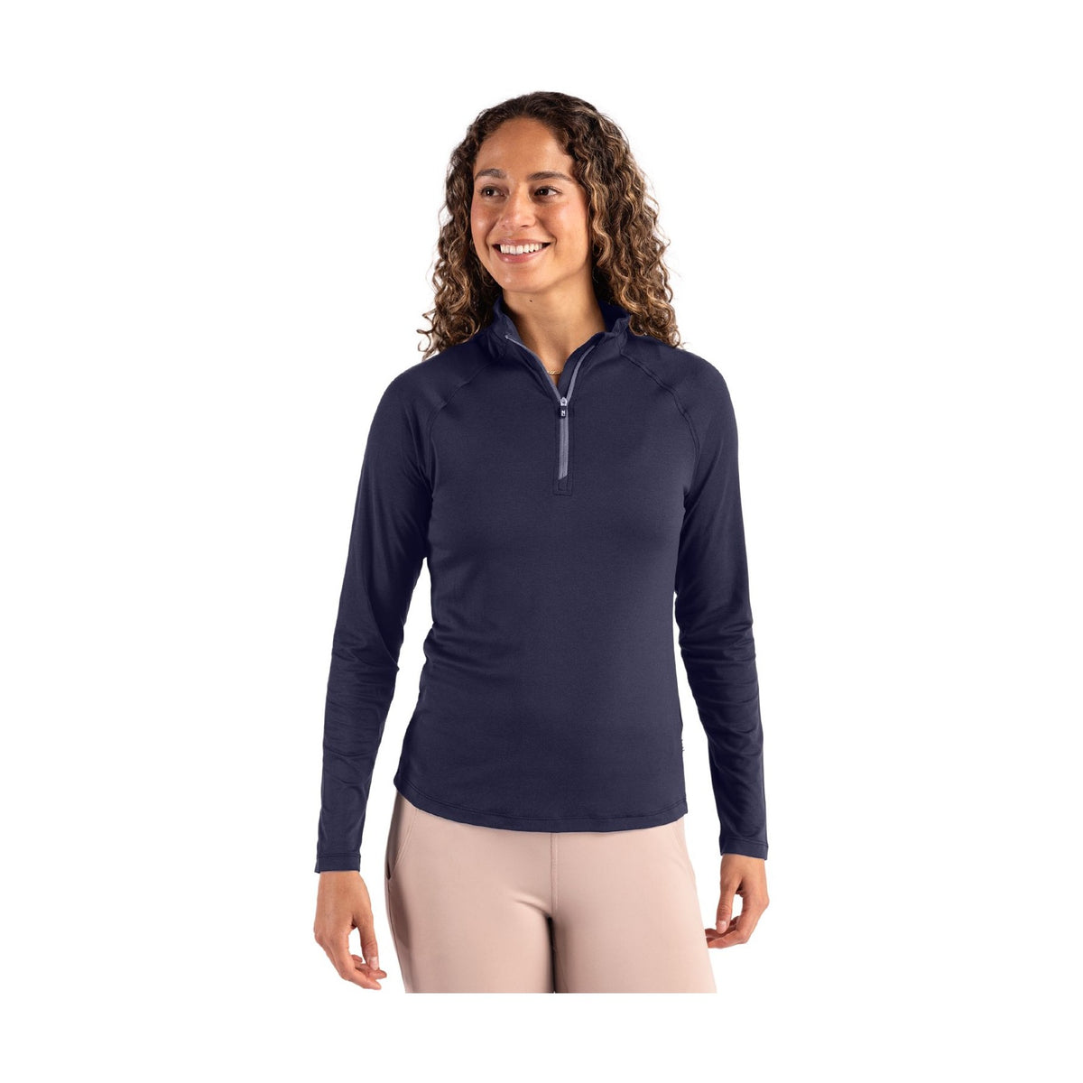 Cutter & Buck Women's Coastline Recycled Double Peached Quarter Zip Pullover-2