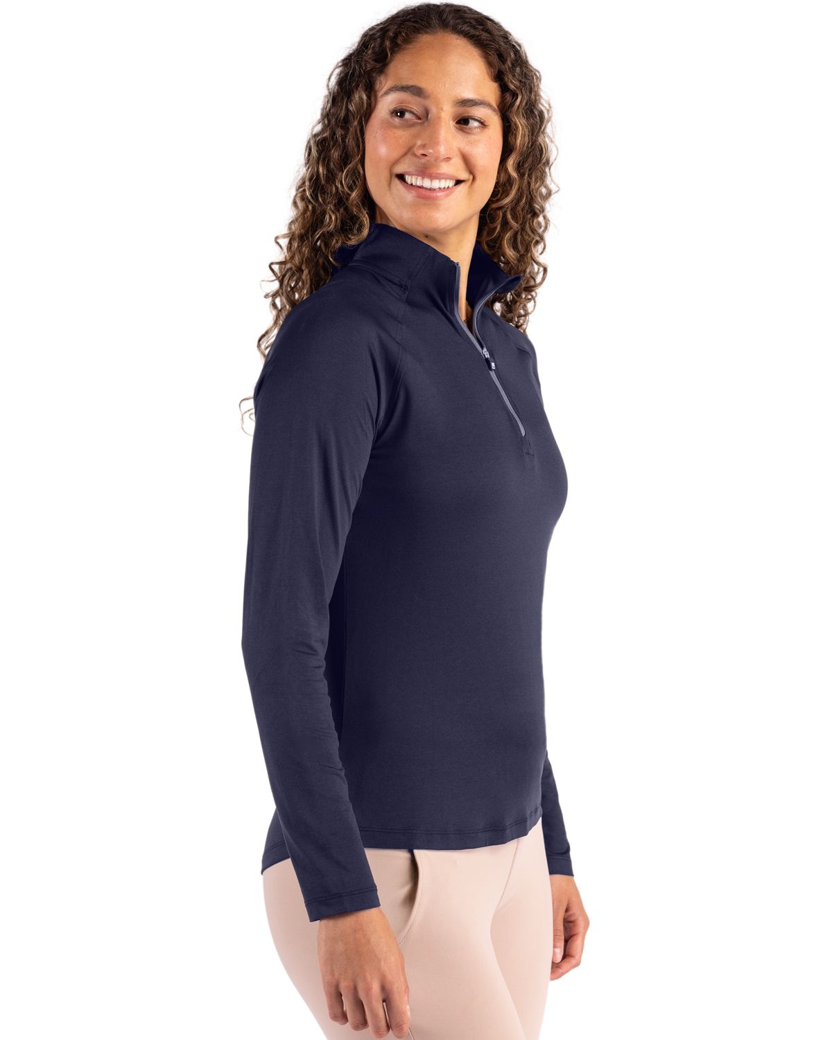 Cutter & Buck Women's Coastline Recycled Double Peached Quarter Zip Pullover-4