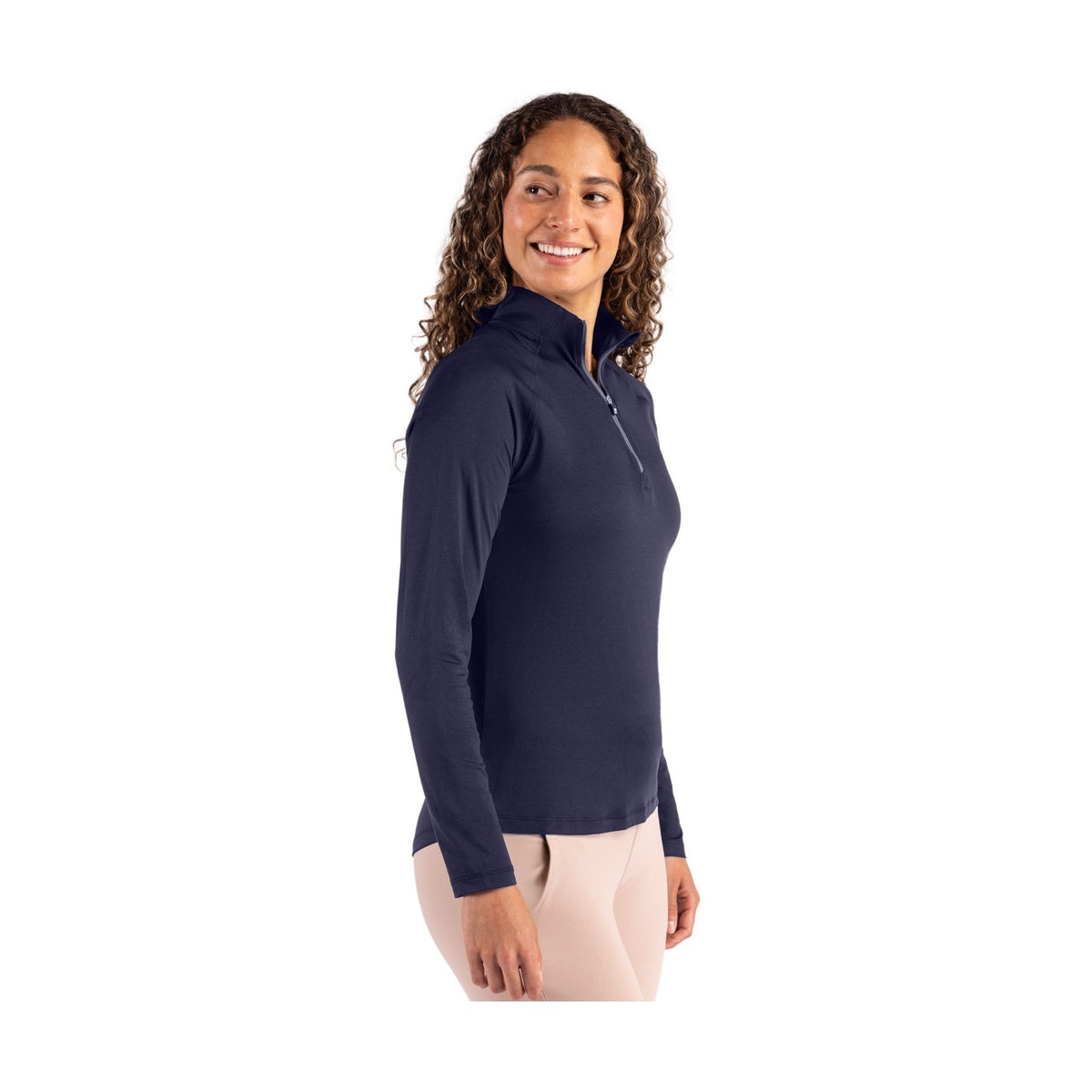 Cutter & Buck Women's Coastline Recycled Double Peached Quarter Zip Pullover-4