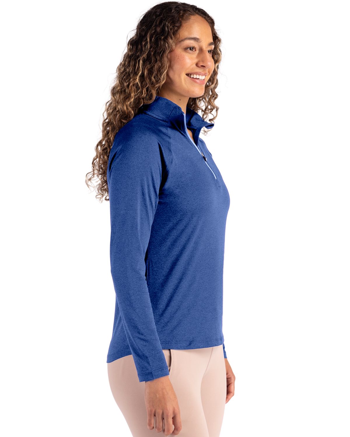 Cutter & Buck Women's Coastline Recycled Double Peached Quarter Zip Pullover-3