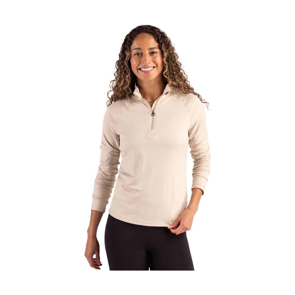 Cutter & Buck Women's Coastline Recycled Double Peached Quarter Zip Pullover-4