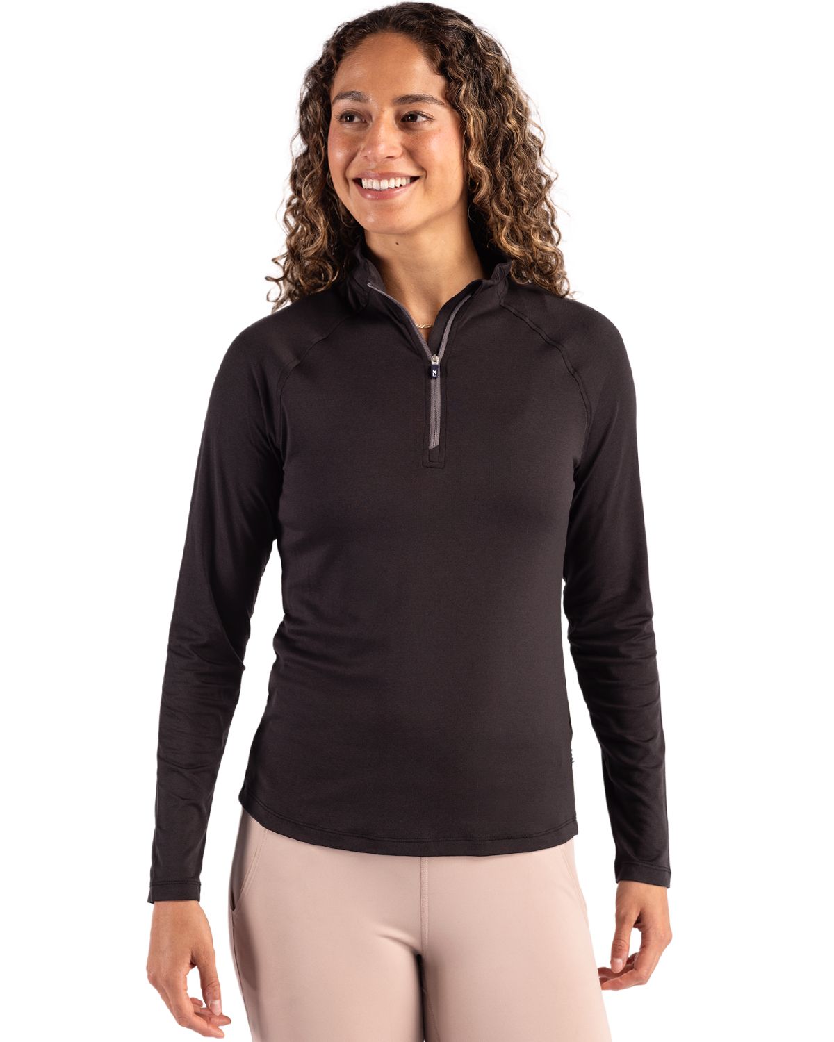 Cutter & Buck Women's Coastline Recycled Double Peached Quarter Zip Pullover-3