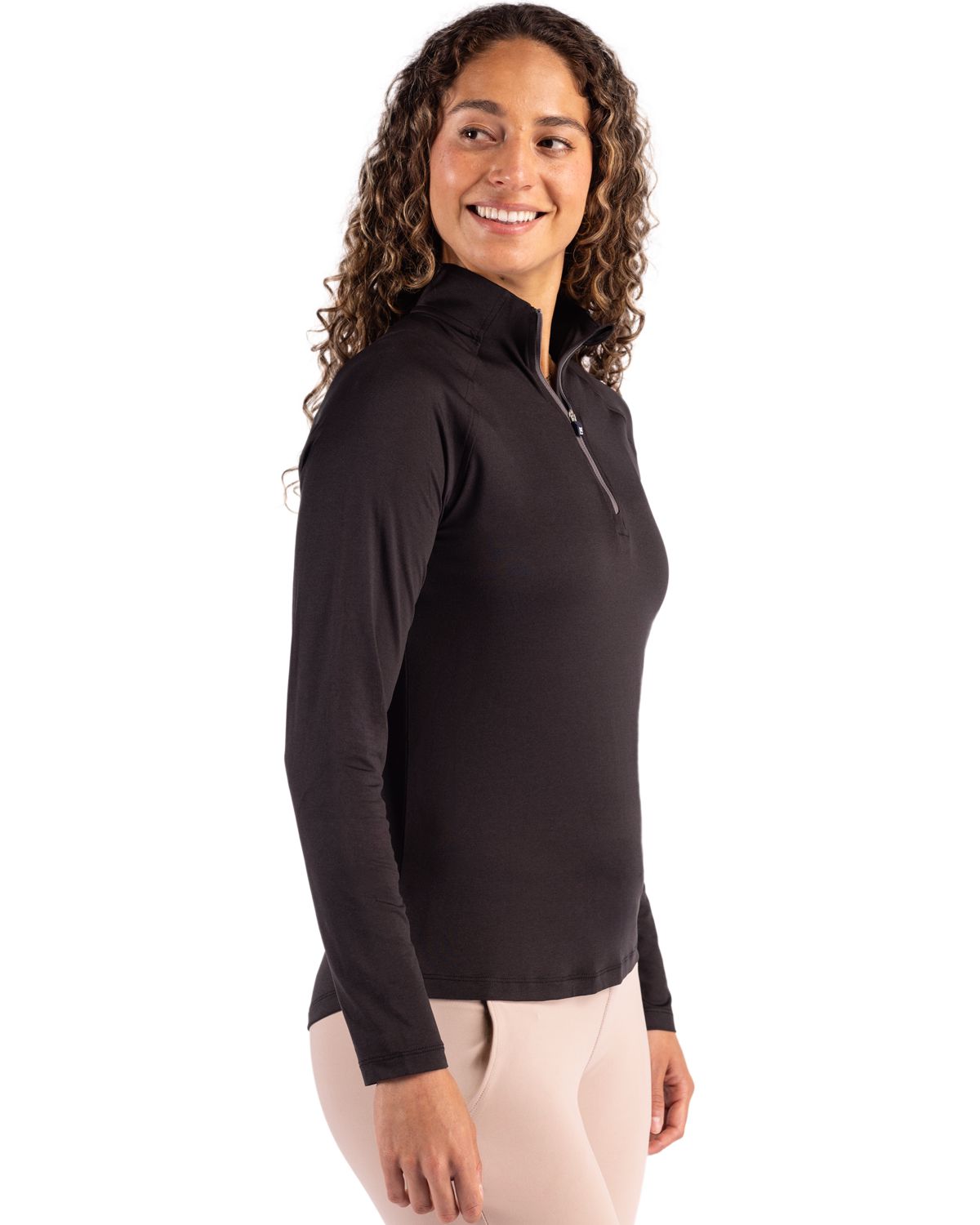 Cutter & Buck Women's Coastline Recycled Double Peached Quarter Zip Pullover-5