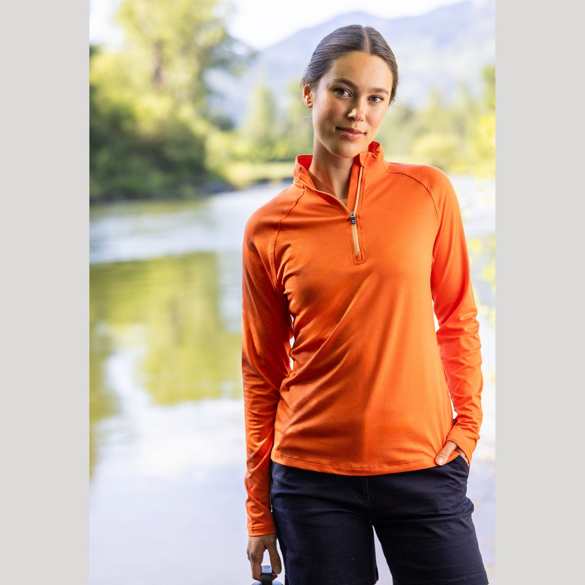 Cutter & Buck Women's Coastline Recycled Double Peached Quarter Zip Pullover-5
