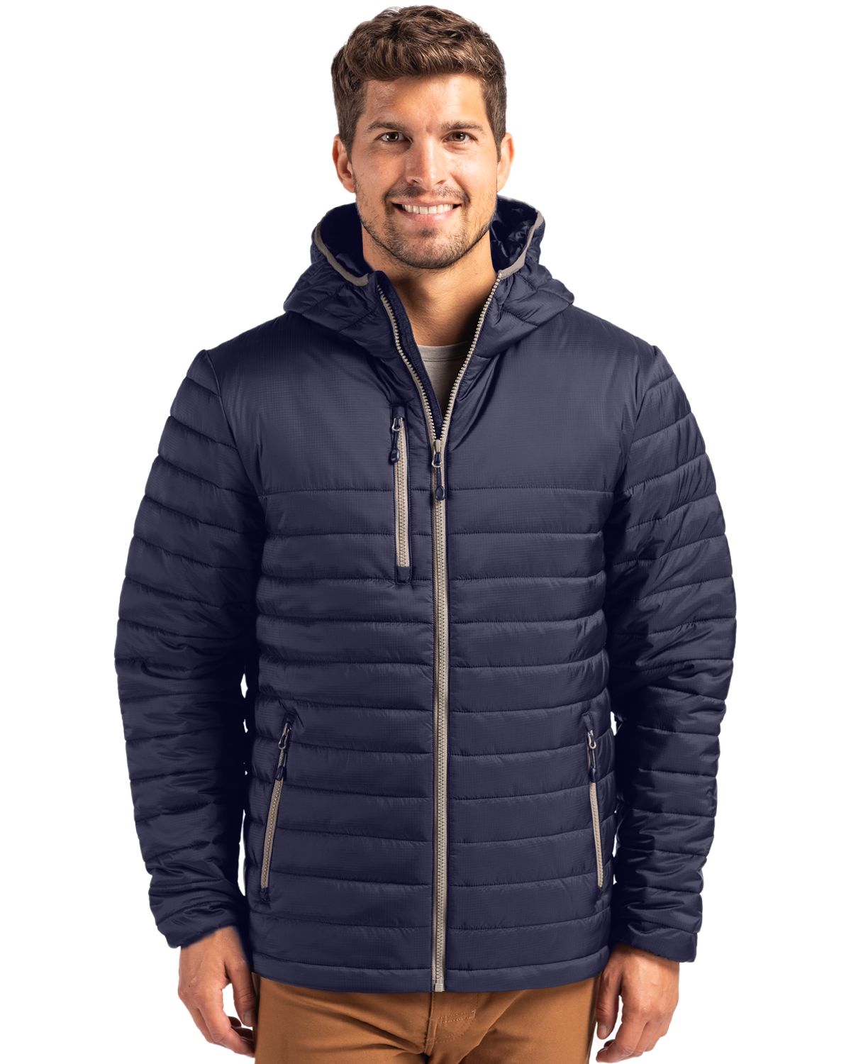 Clique Men's Valhalla Recycled Insulated Puffer Full Zip Hooded Jacket-4