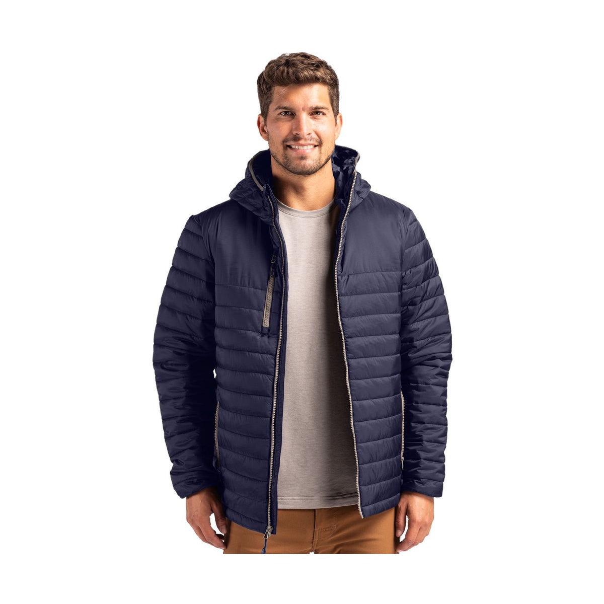 Clique Men's Valhalla Recycled Insulated Puffer Full Zip Hooded Jacket-5