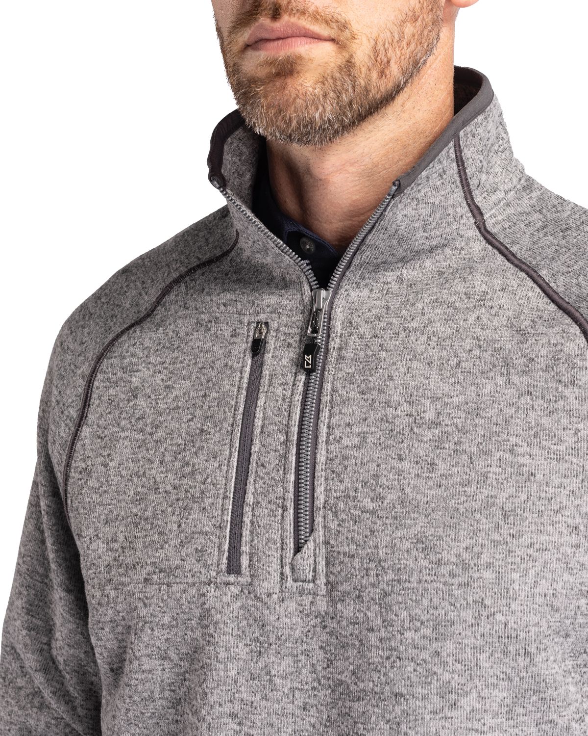 Cutter & Buck Men's Mainsail Sweater-Knit Half Zip Jacket-8