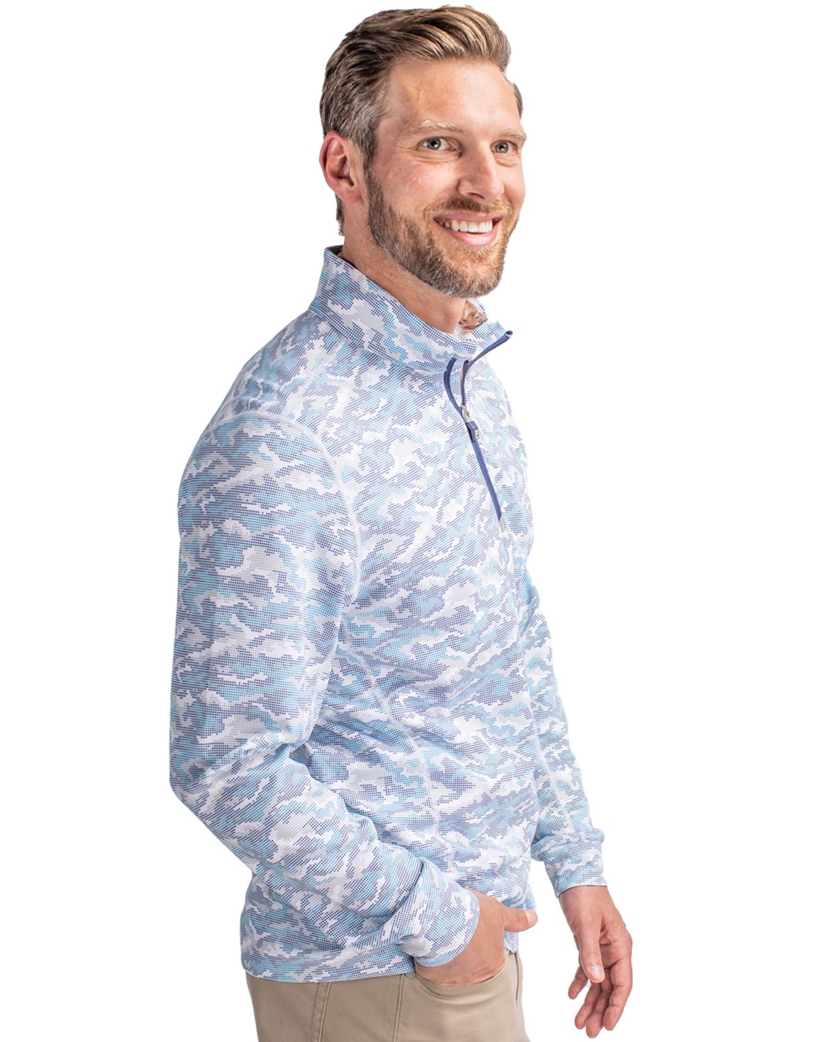 Cutter & Buck Men's Traverse Camo Quarter Zip Pullover-3