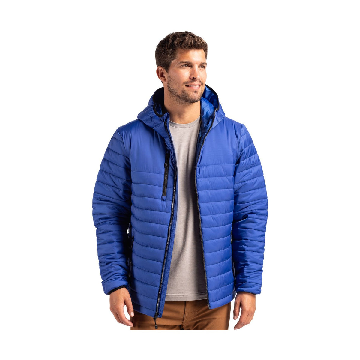 Clique Men's Valhalla Recycled Insulated Puffer Full Zip Hooded Jacket-5