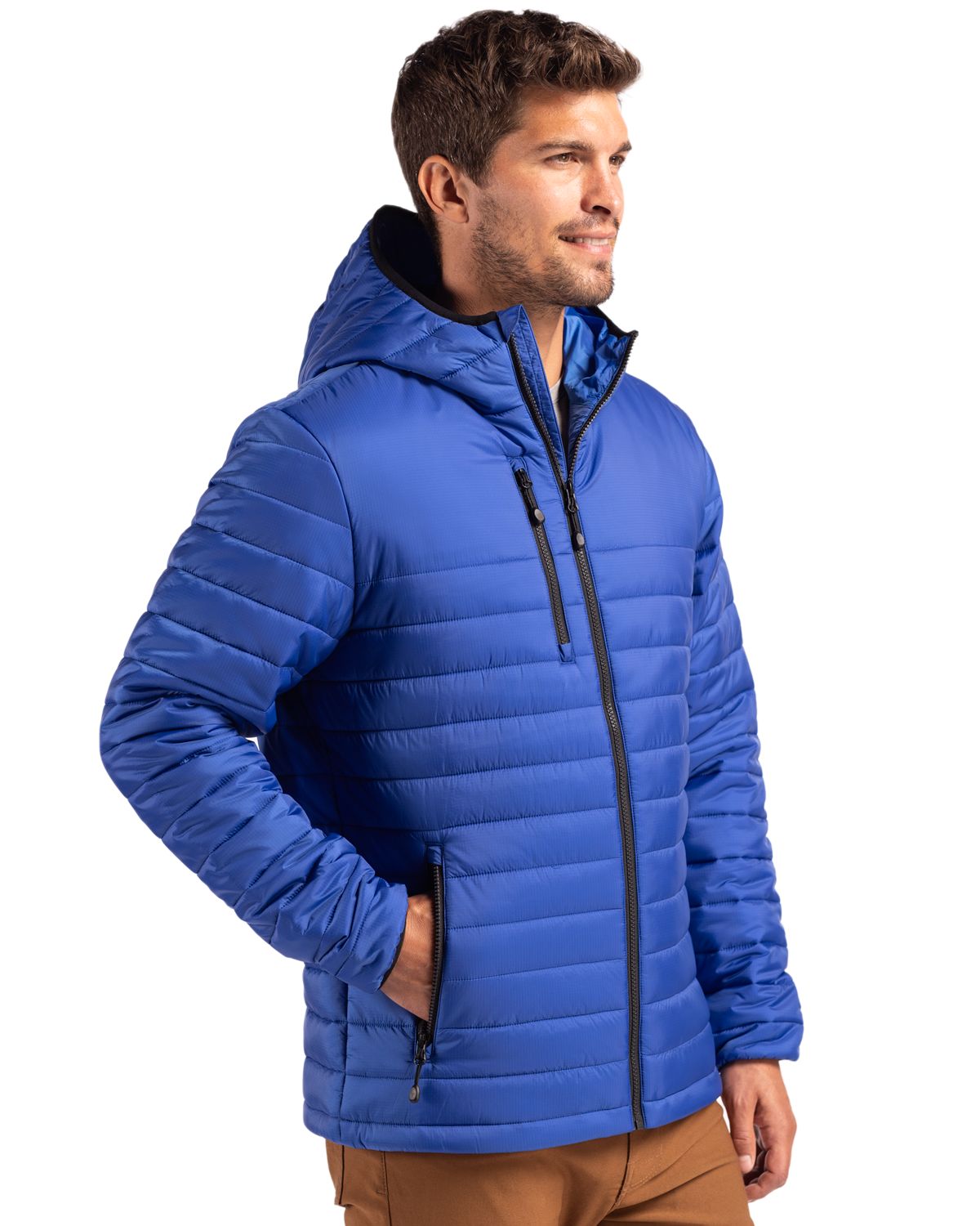 Clique Men's Valhalla Recycled Insulated Puffer Full Zip Hooded Jacket-7