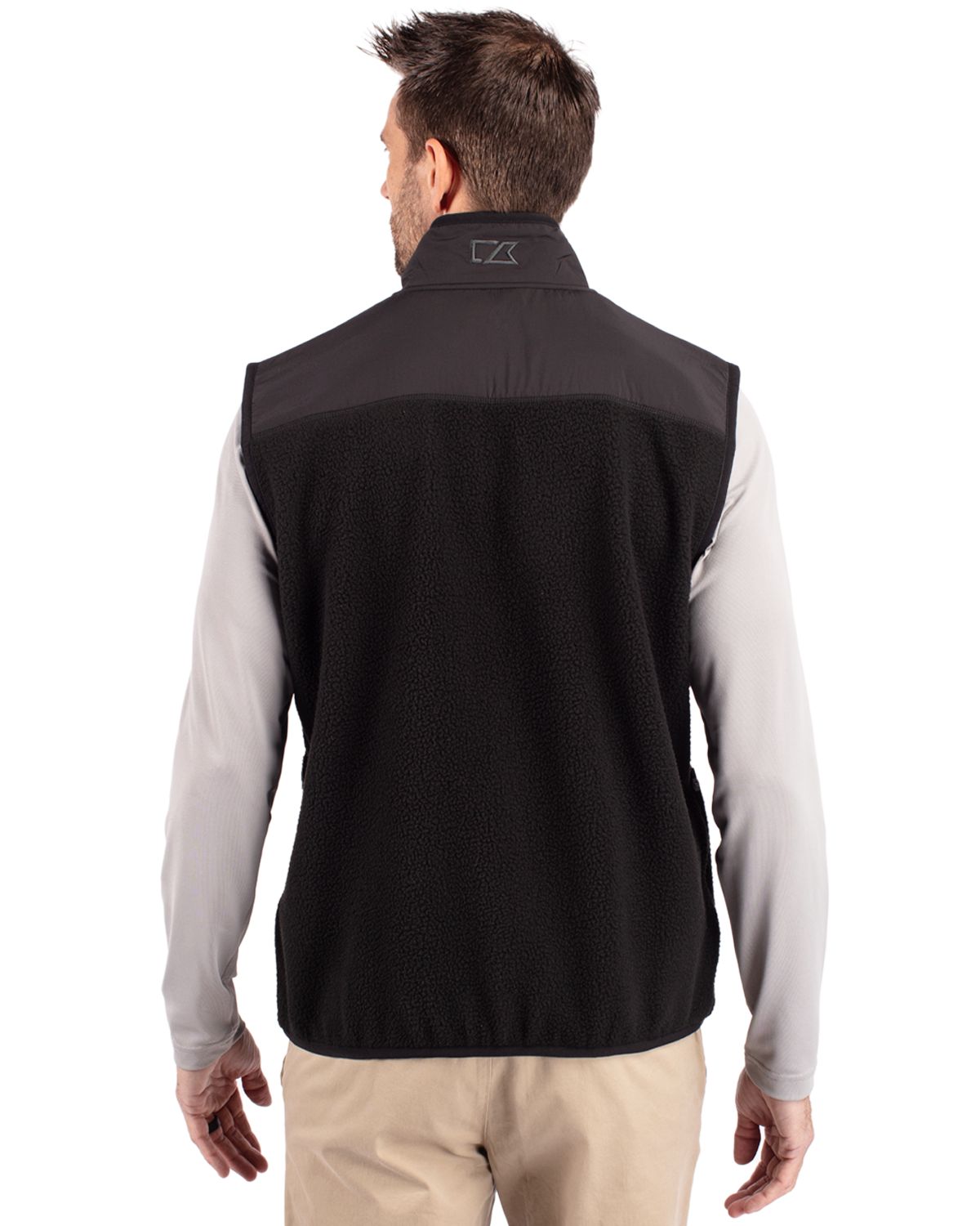 Cutter & Buck Men's Cascade Epic Comfort Recycled Sherpa Fleece Full Zip Vest-4