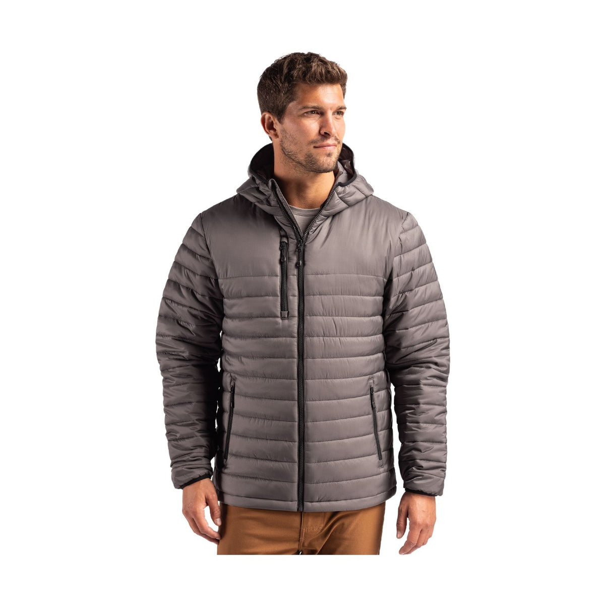 Clique Men's Valhalla Recycled Insulated Puffer Full Zip Hooded Jacket-1
