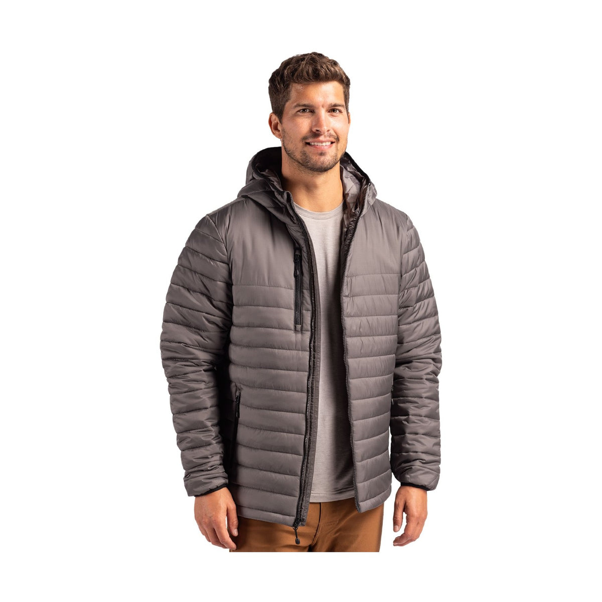 Clique Men's Valhalla Recycled Insulated Puffer Full Zip Hooded Jacket-2