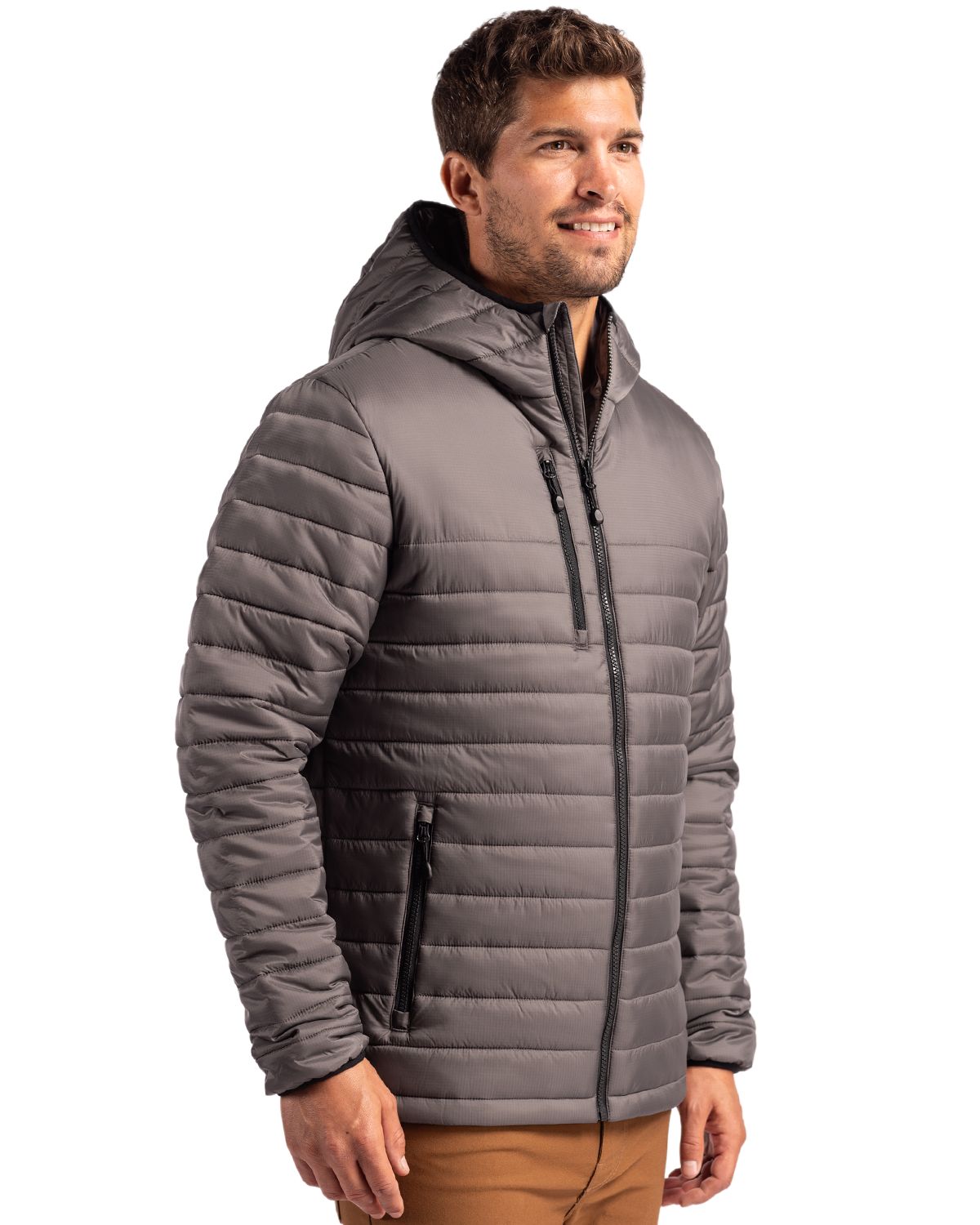 Clique Men's Valhalla Recycled Insulated Puffer Full Zip Hooded Jacket-4
