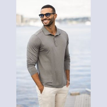 Cutter & Buck Men's Coastline Recycled Double Peached Long Sleeve Polo-9