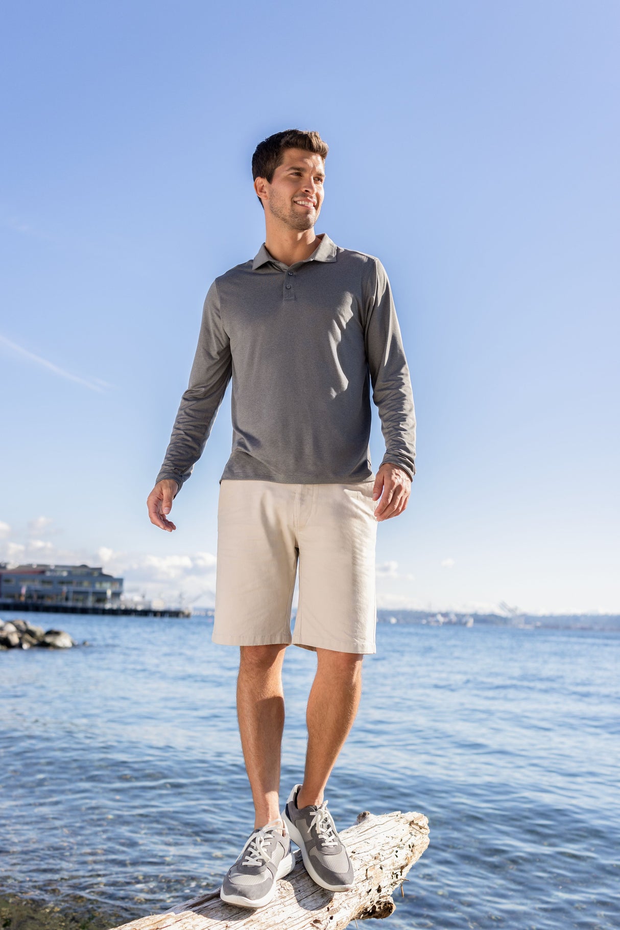 Cutter & Buck Men's Coastline Recycled Double Peached Long Sleeve Polo-10