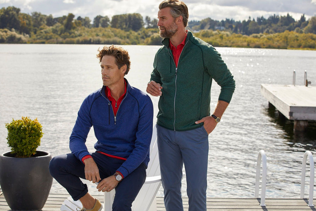 Cutter & Buck Men's Mainsail Sweater-Knit Half Zip Jacket-8
