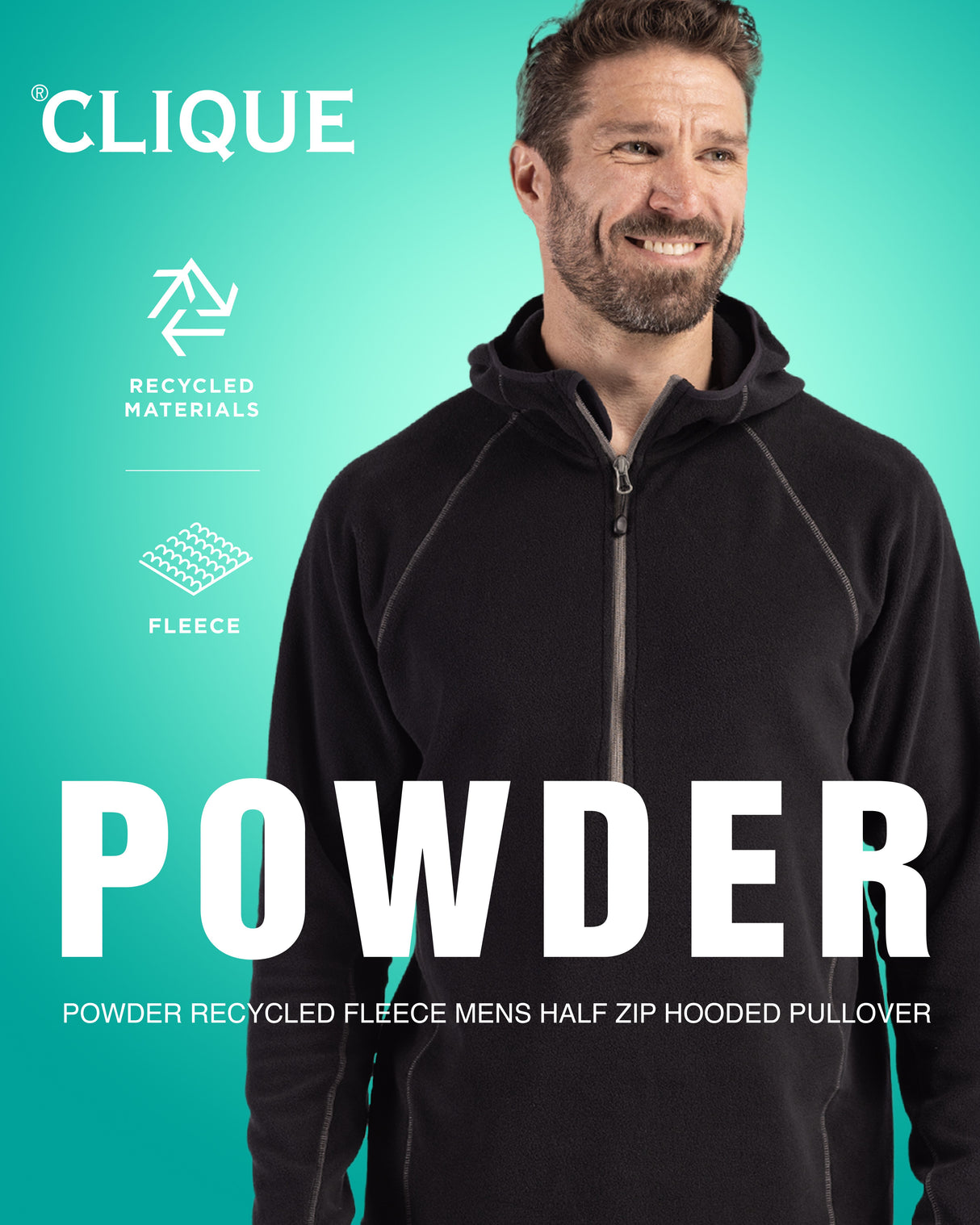 Clique Men's Powder Recycled Fleece Half Zip Sweatshirt-8