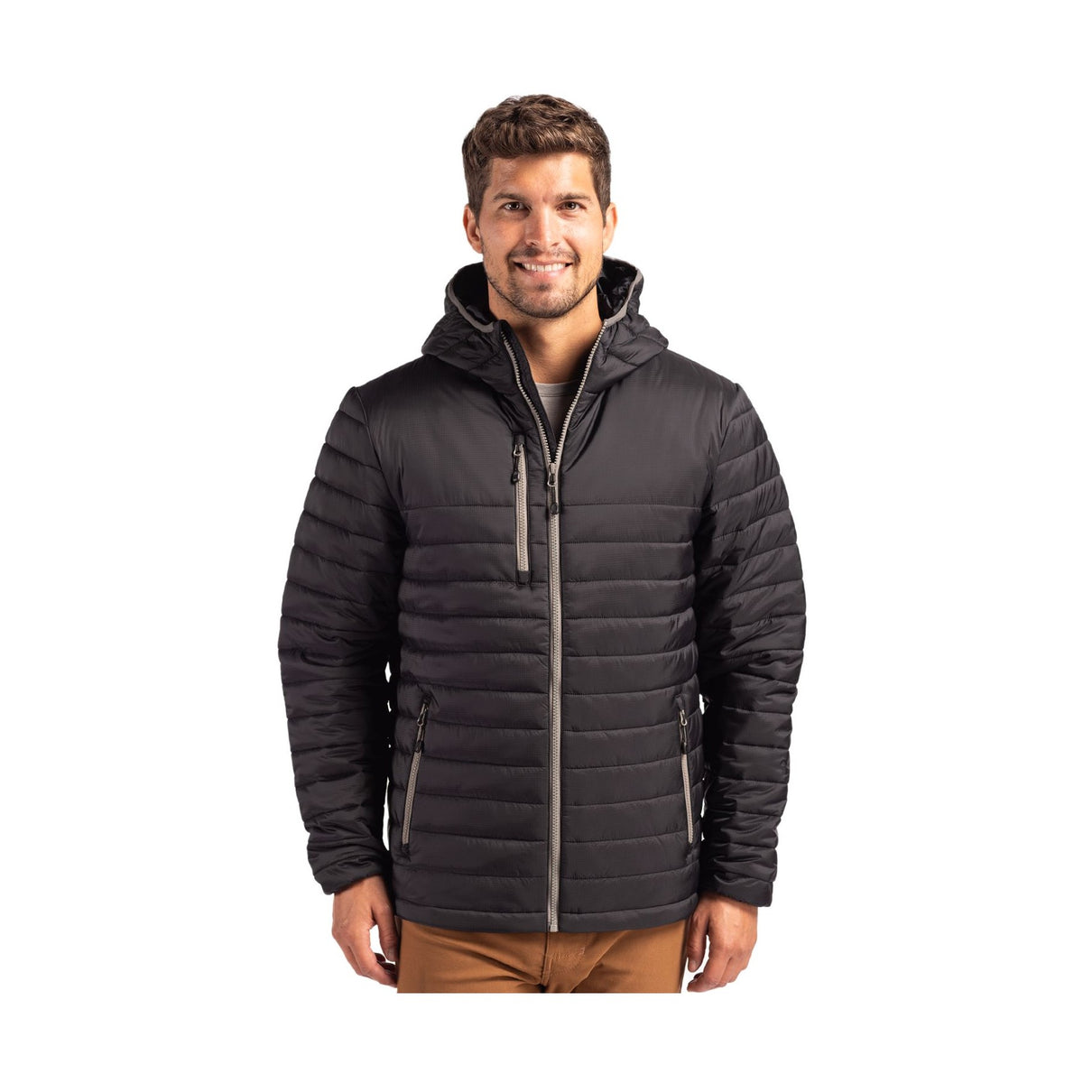Clique Men's Valhalla Recycled Insulated Puffer Full Zip Hooded Jacket-1