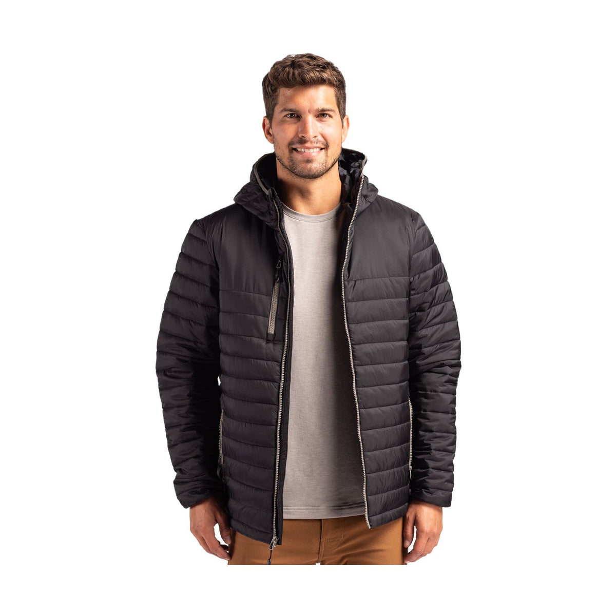 Clique Men's Valhalla Recycled Insulated Puffer Full Zip Hooded Jacket-2