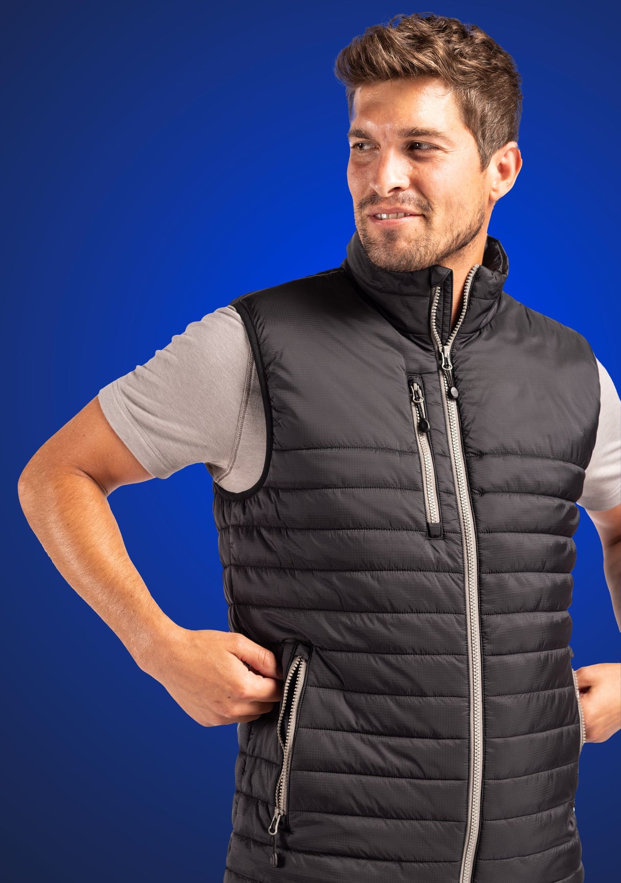 Clique Men's Valhalla Recycled Insulated Puffer Full Zip Vest-2