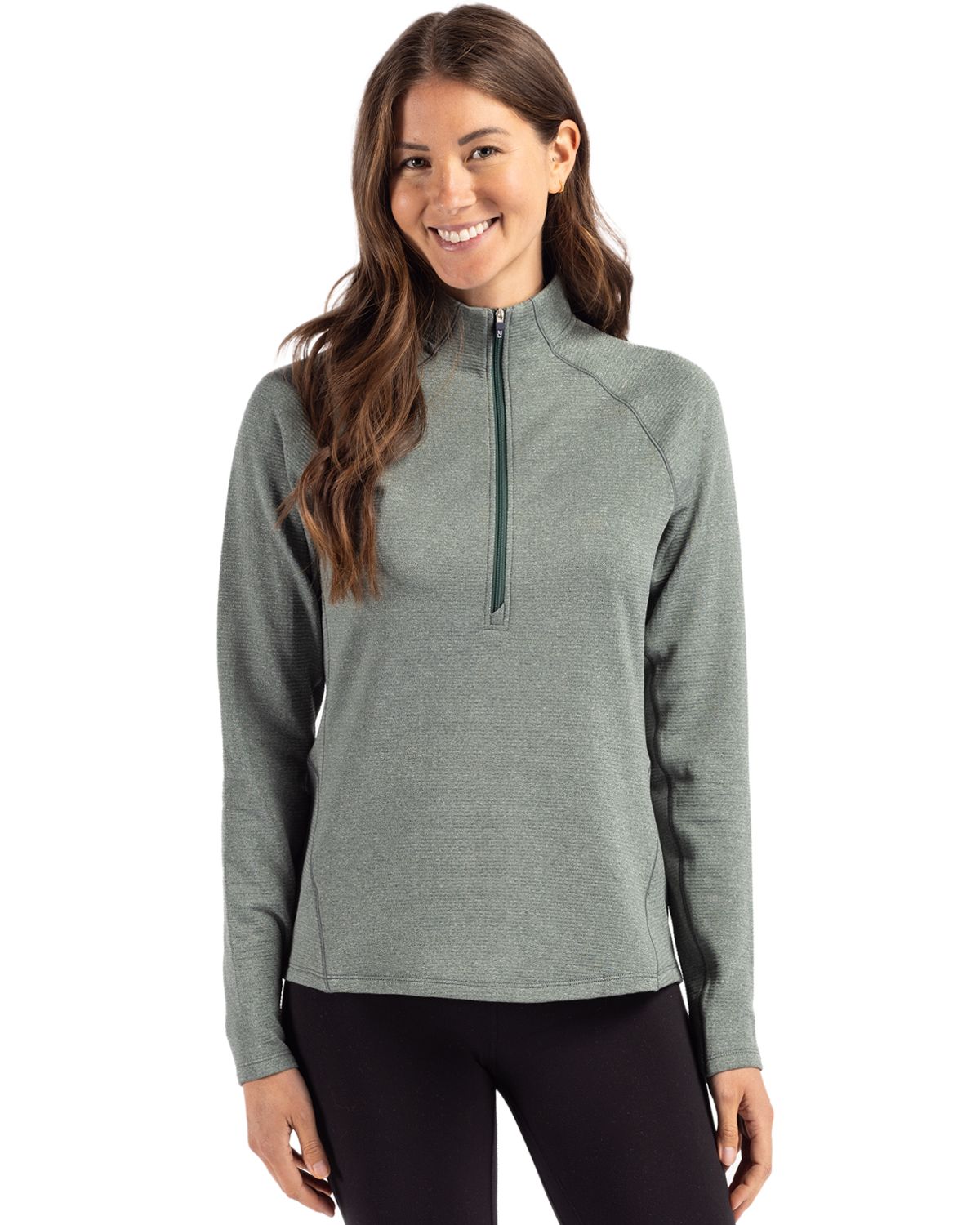 Cutter & Buck Women's Peshastin Recycled GridFleece Half Zip Pullover-4