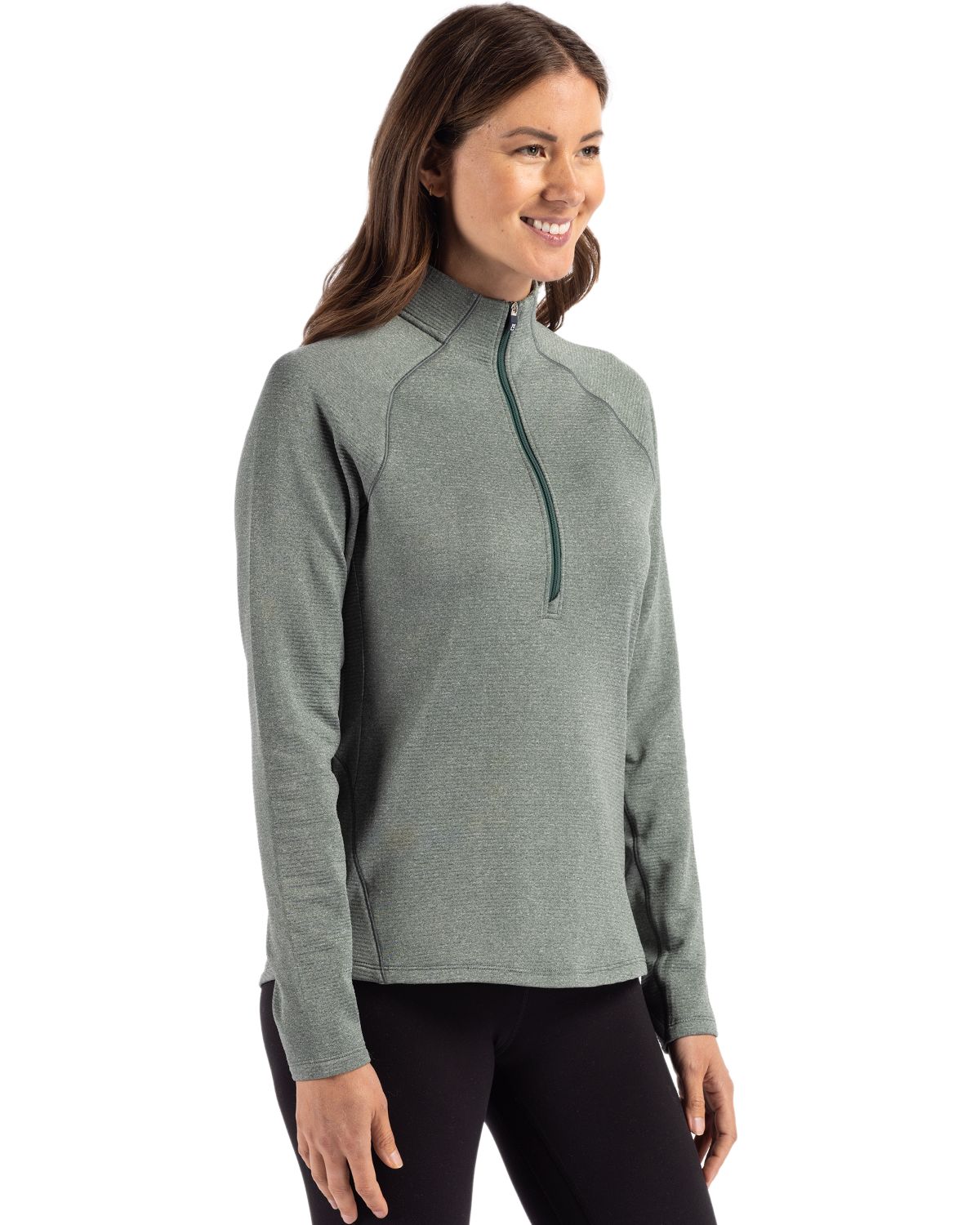 Cutter & Buck Women's Peshastin Recycled GridFleece Half Zip Pullover-6