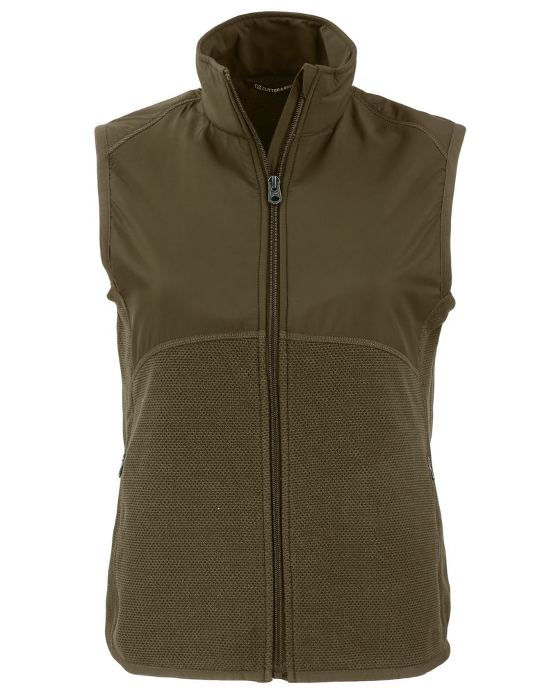 Cutter & Buck Women's Hunts Point Recycled Fleece Hybrid Full Zip Vest-2