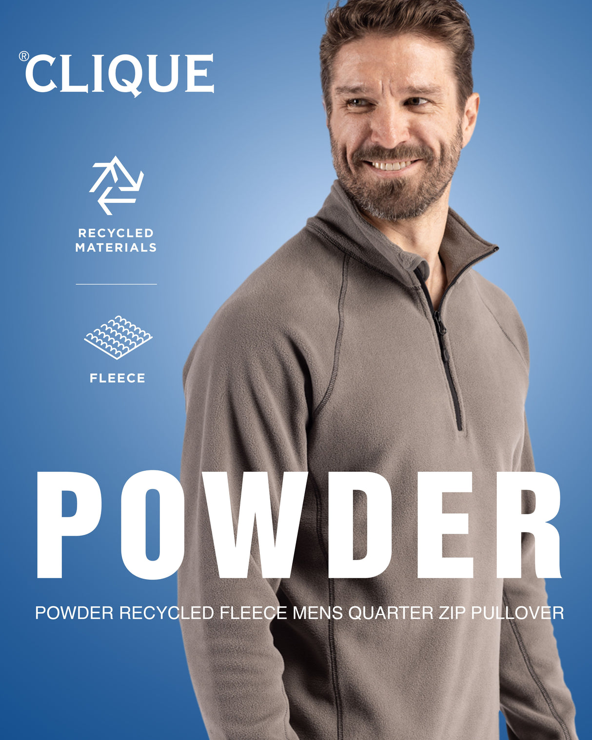 Clique Men's Powder Recycled Fleece Quarter Zip Jacket-8