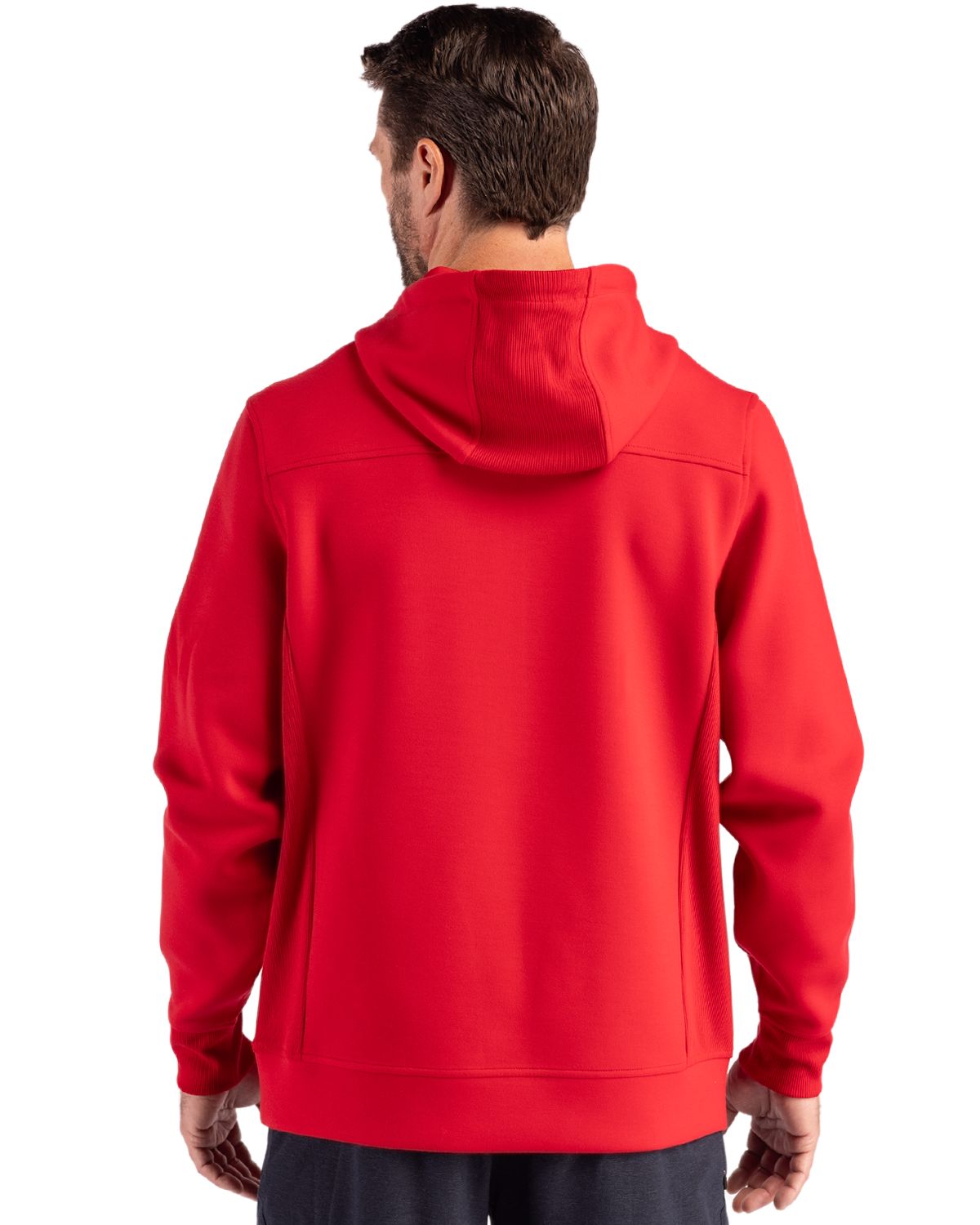 Cutter & Buck Men's Roam Recycled Buttery-Soft Knit Half Zip Hooded Pullover-2
