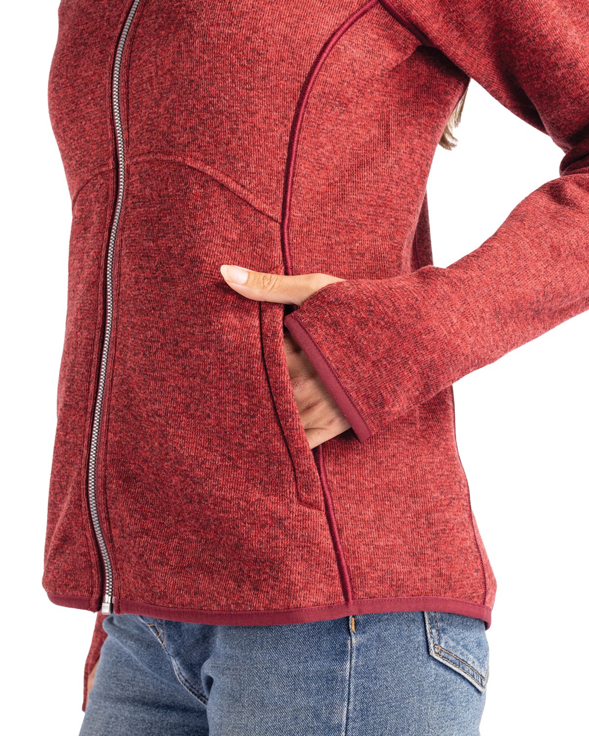 Cutter & Buck Women's Mainsail Sweater-Knit Full Zip Jacket-9