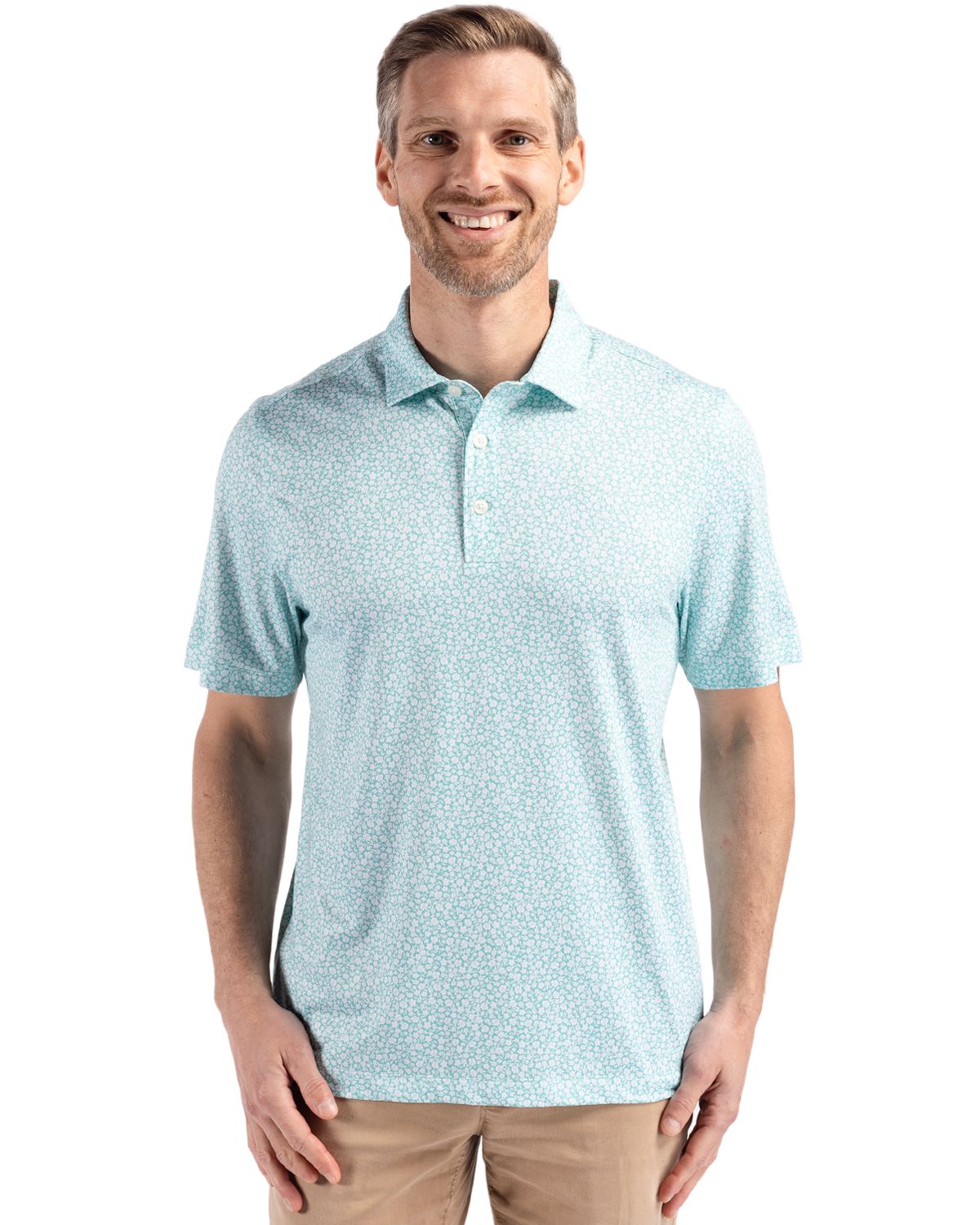 Cutter & Buck Men's Pike Recycled Flora Print Polo-4