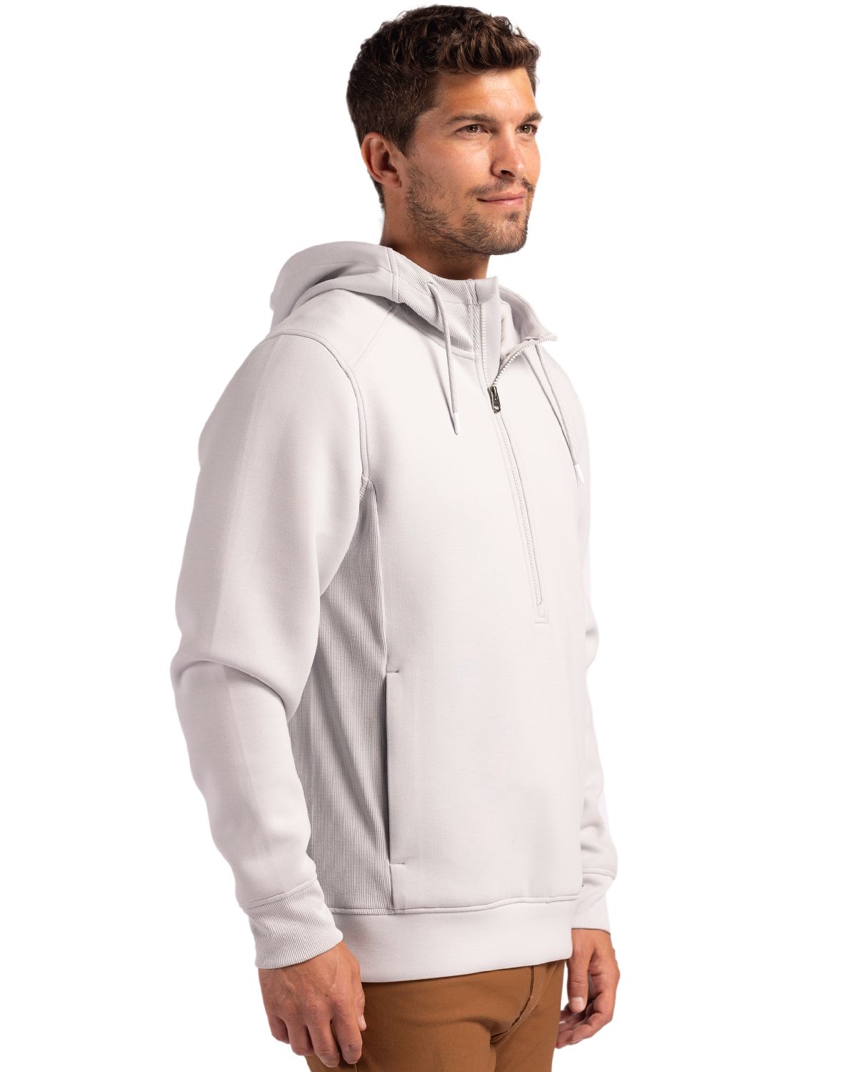 Cutter & Buck Men's Roam Recycled Buttery-Soft Knit Half Zip Hooded Pullover-7