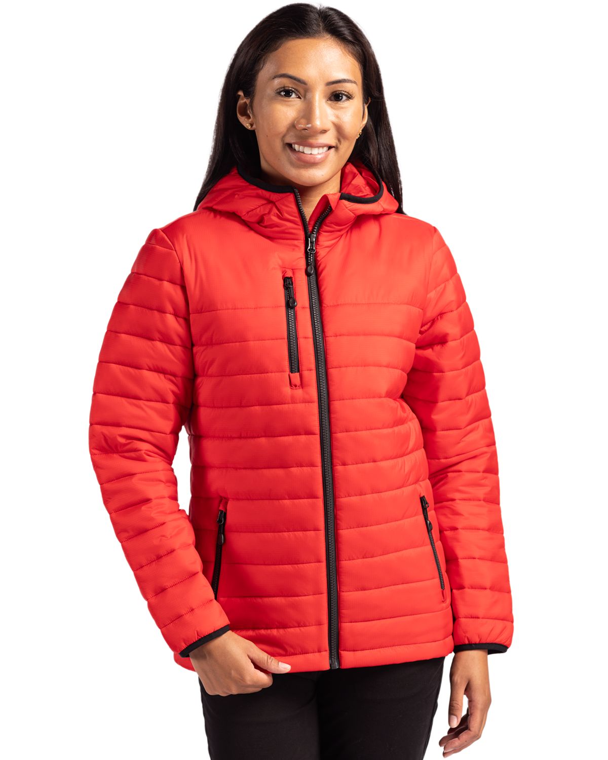 Clique Women's Valhalla Recycled Insulated Puffer Full Zip Hooded Jacket-1