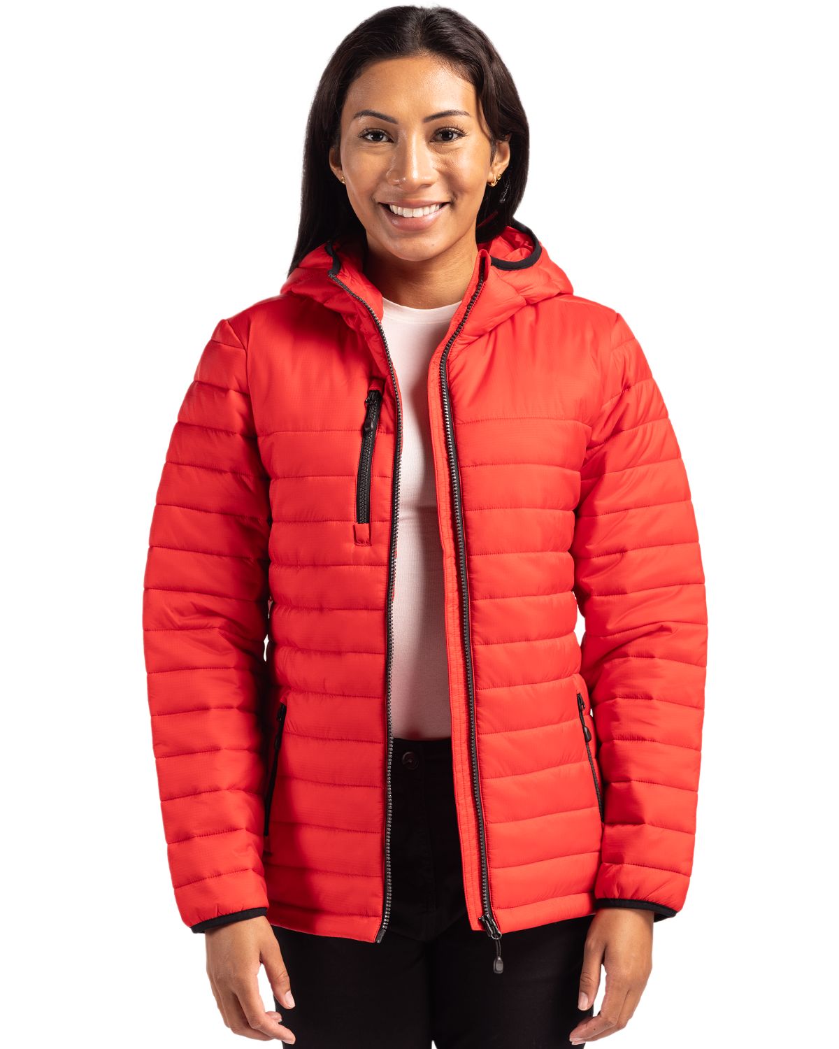 Clique Women's Valhalla Recycled Insulated Puffer Full Zip Hooded Jacket-2