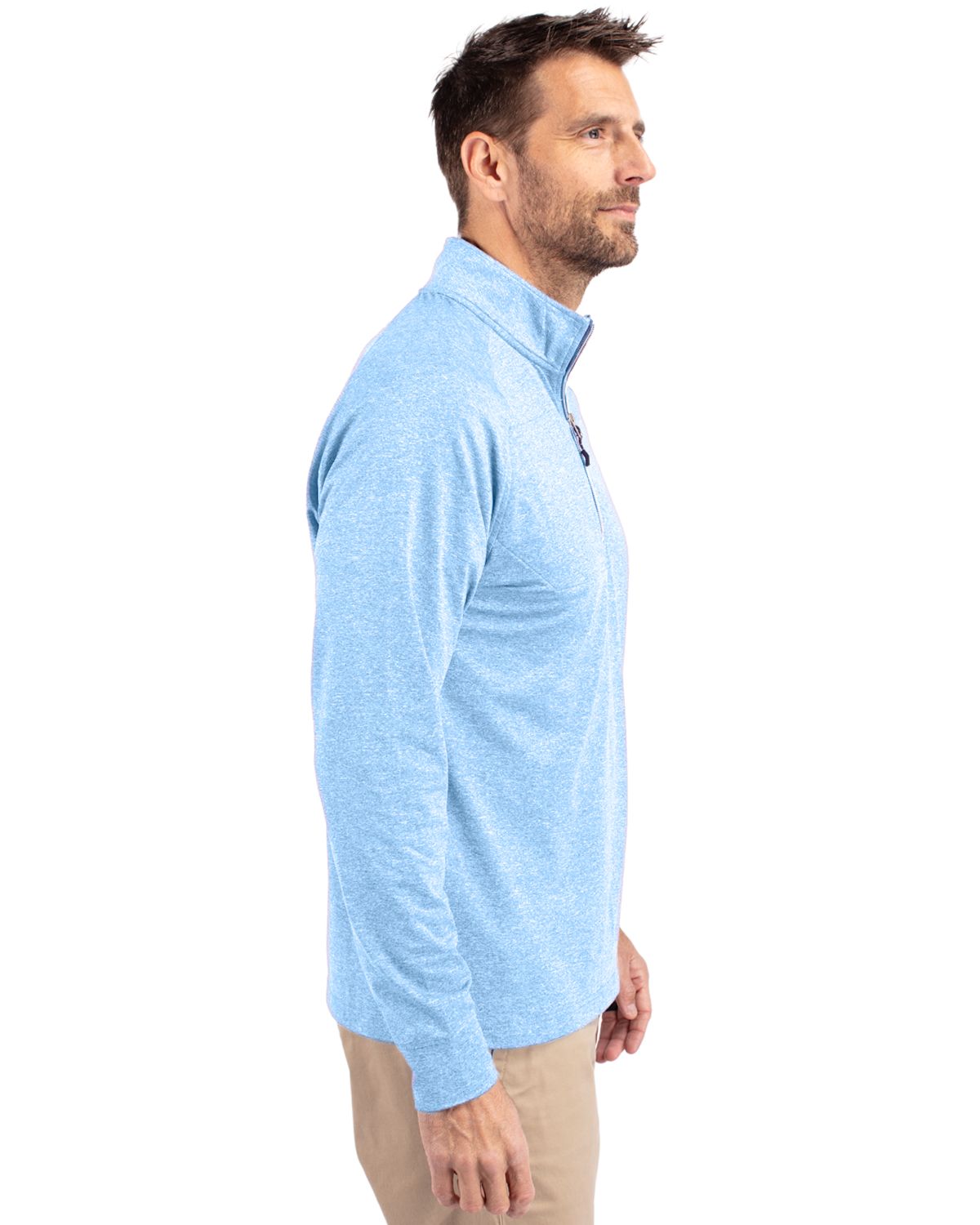 Cutter & Buck Men's Adapt Recycled Soft Knit Stretch Heathered Quarter Zip Pullover-6