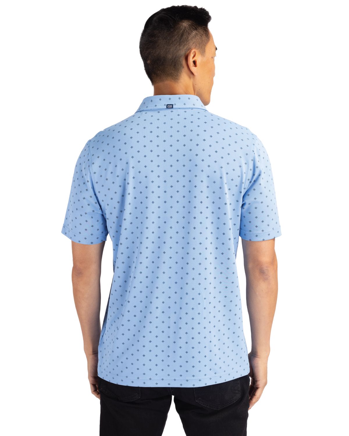 Cutter & Buck Men's Virtue Recycled Tile Print Featherlight Pique Polo-5