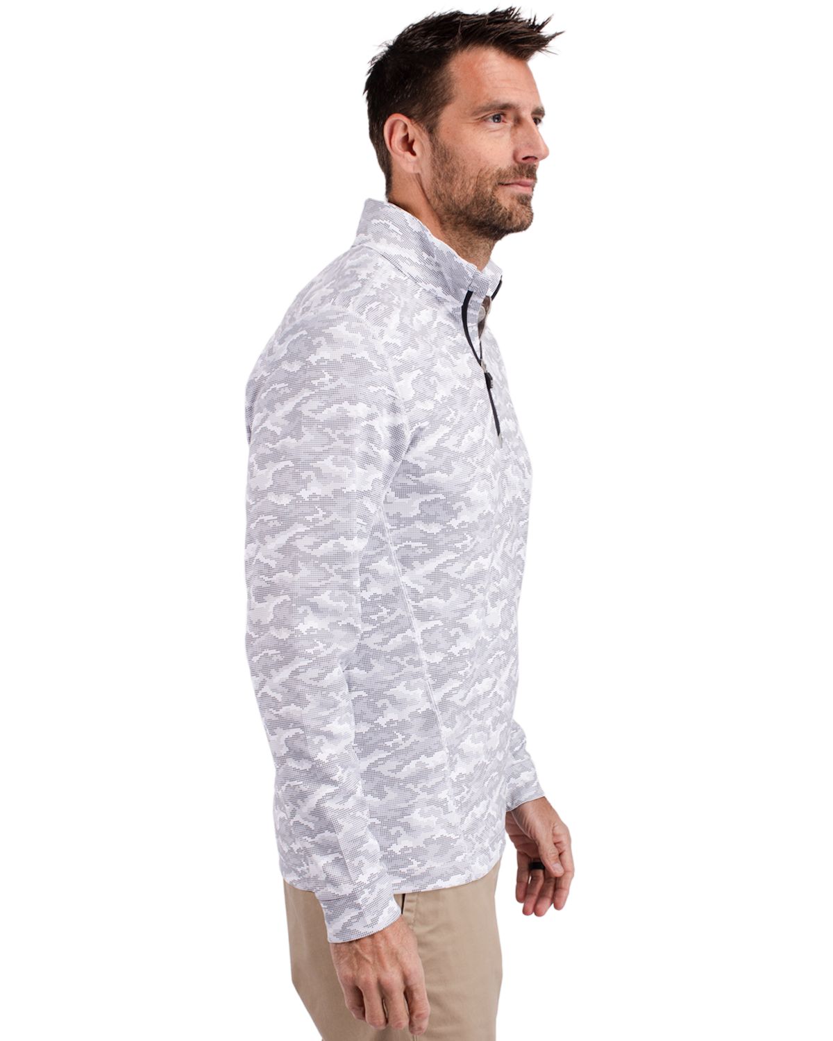 Cutter & Buck Men's Traverse Big & Tall Camo Quarter Zip Pullover-7