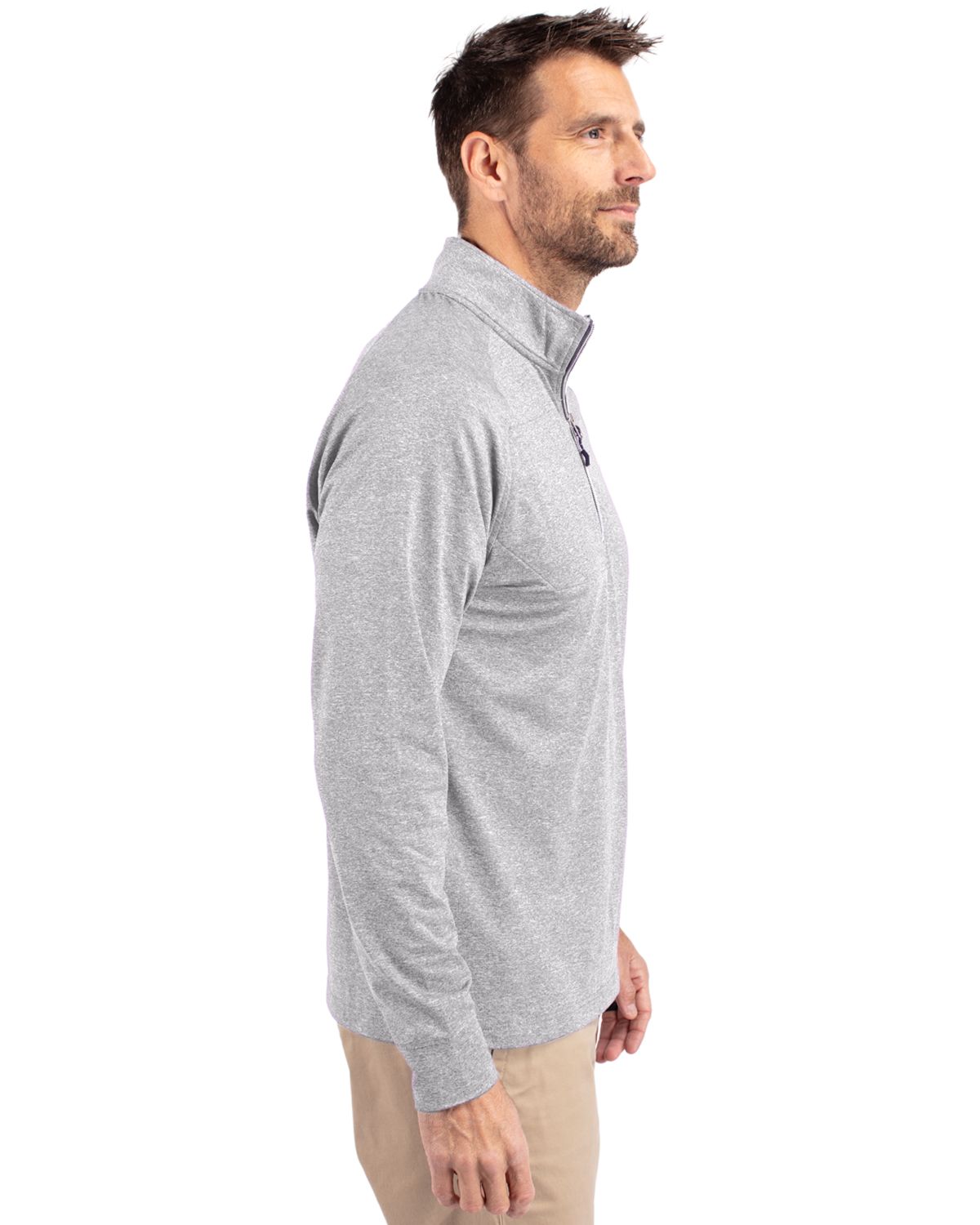 Cutter & Buck Men's Adapt Recycled Soft Knit Stretch Heathered Quarter Zip Pullover-8