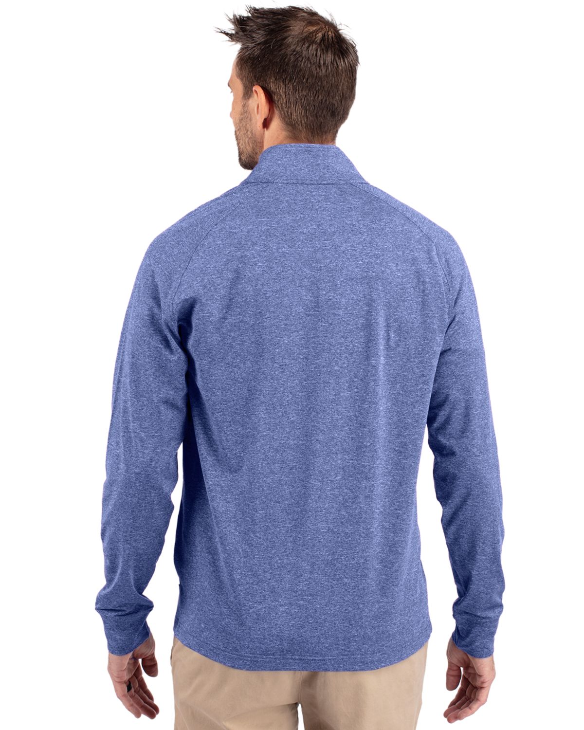 Cutter & Buck Men's Adapt Recycled Soft Knit Stretch Heathered Quarter Zip Pullover-5