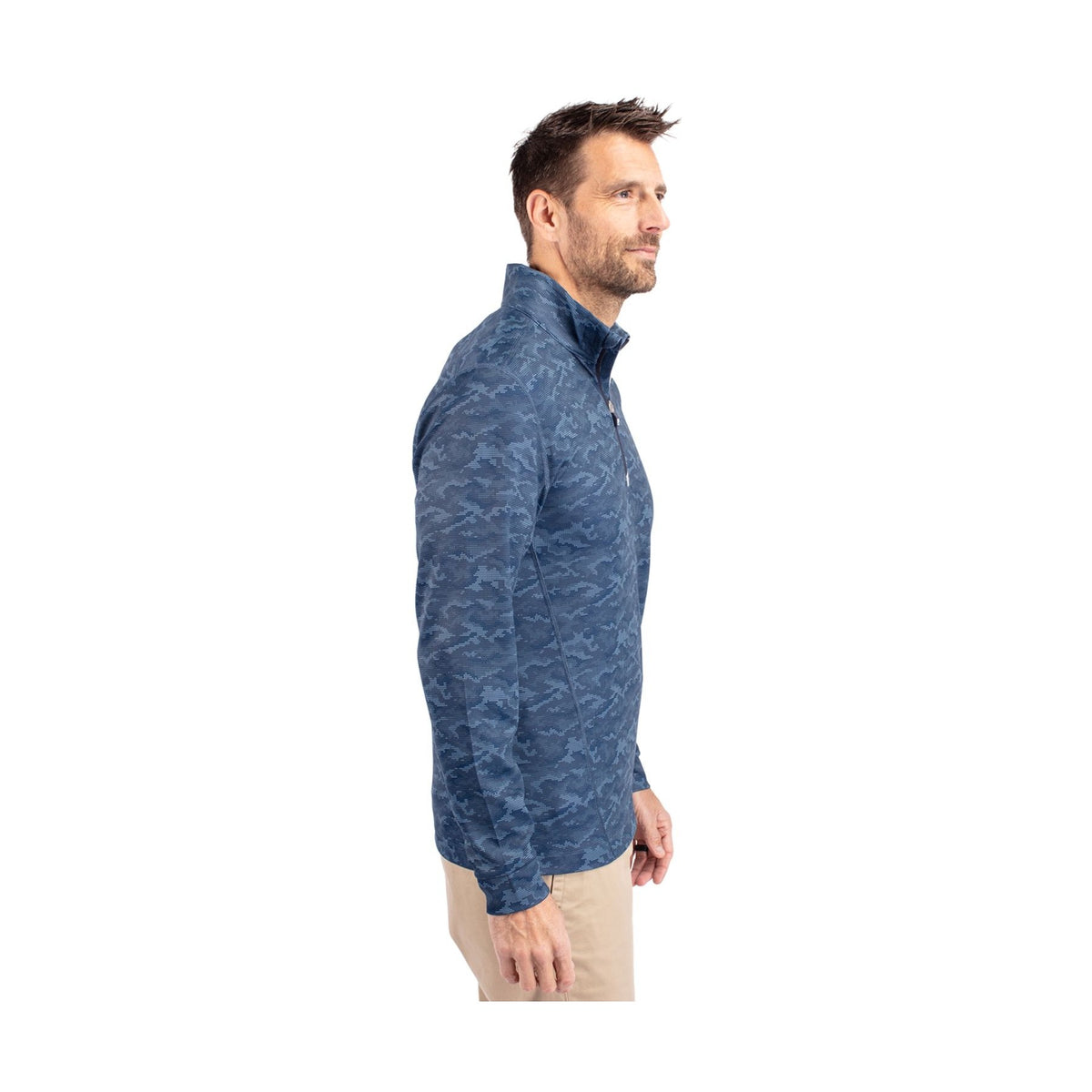 Cutter & Buck Men's Traverse Big & Tall Camo Quarter Zip Pullover-7