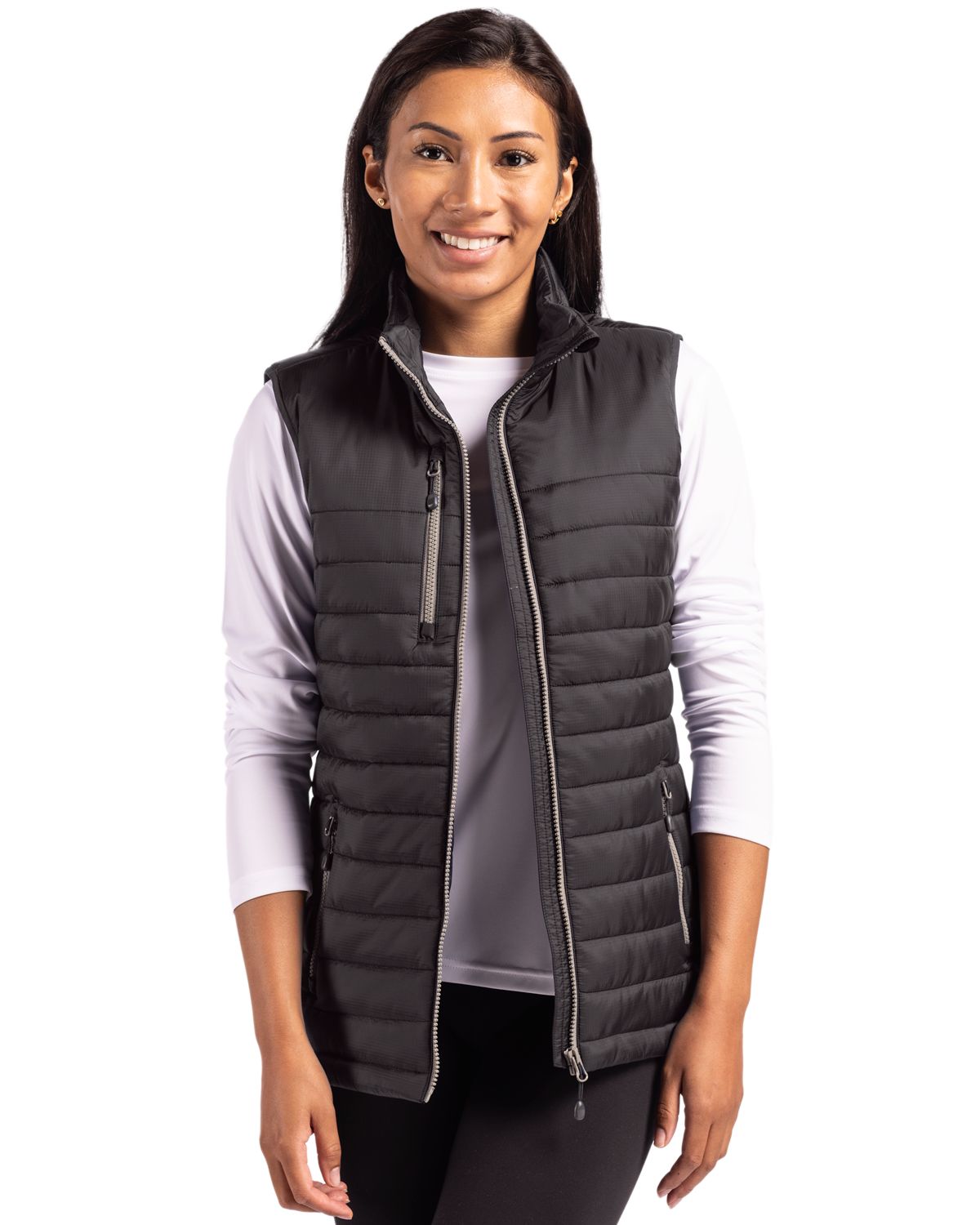 Clique Women's Valhalla Recycled Insulated Puffer Full Zip Vest-2