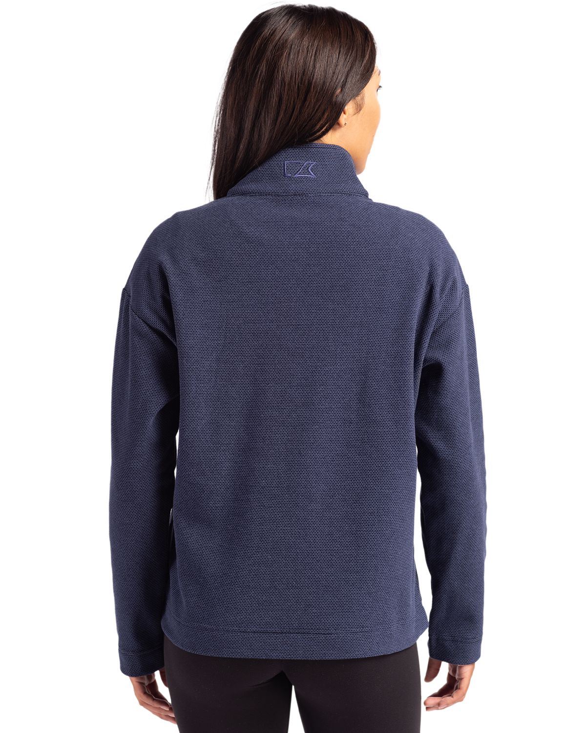 Cutter & Buck Women's Hunts Point Recycled Fleece Hybrid Snap Placket Pullover-2