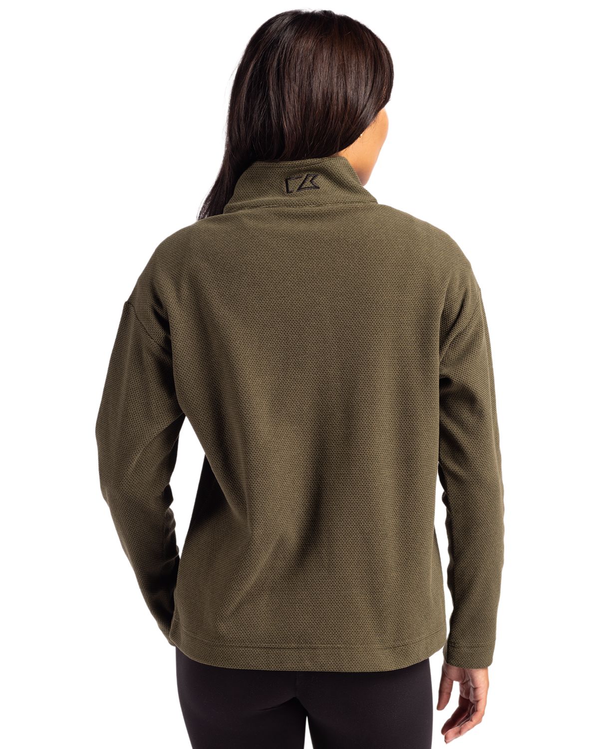 Cutter & Buck Women's Hunts Point Recycled Fleece Hybrid Snap Placket Pullover-5